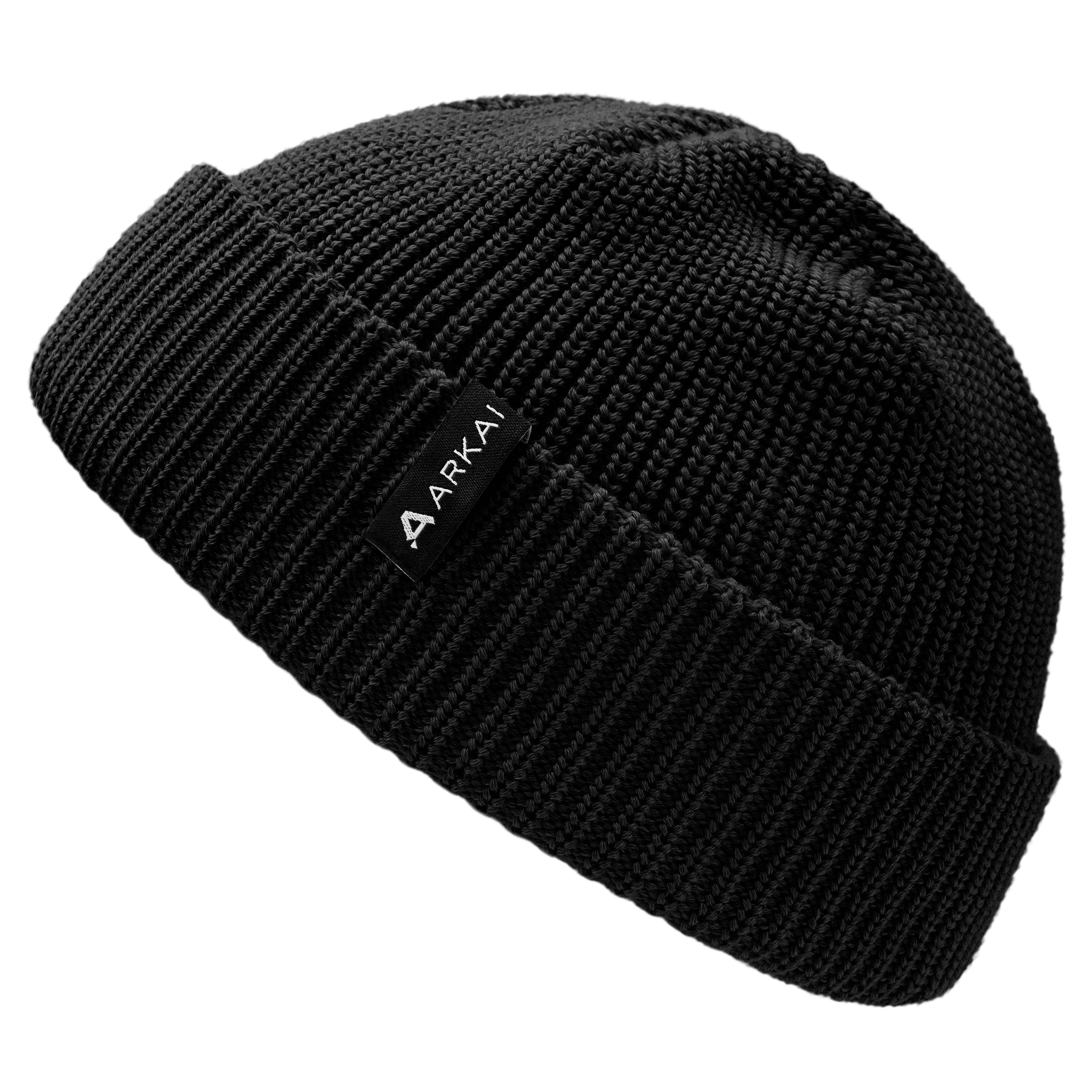 Nordic | Schwarze Fisherman-Beanie aus Polyester - 3