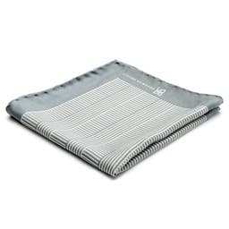 Grey & White Stripes Silk Pocket Square