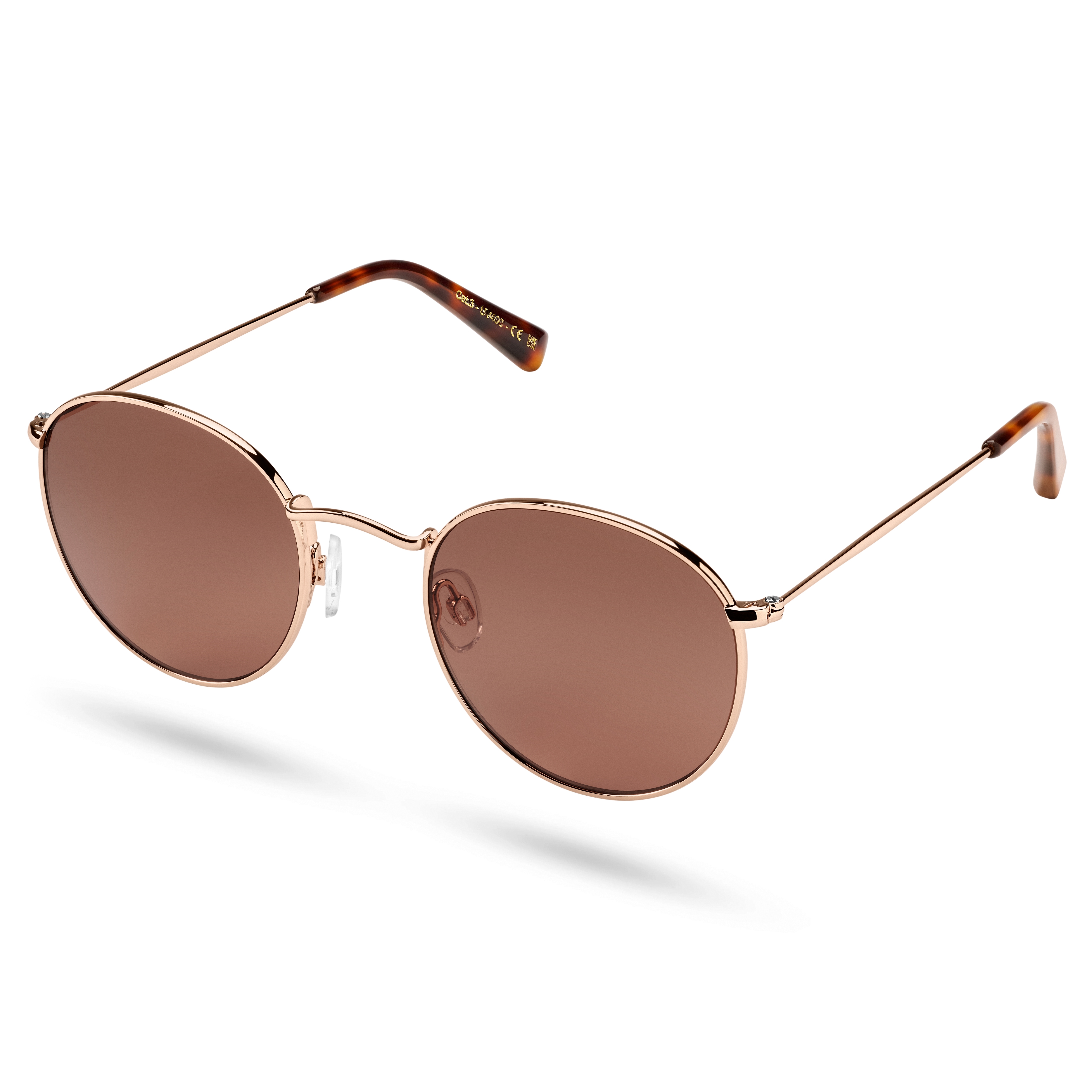 Round Rose Gold-Tone Lennon Sunglasses - 2