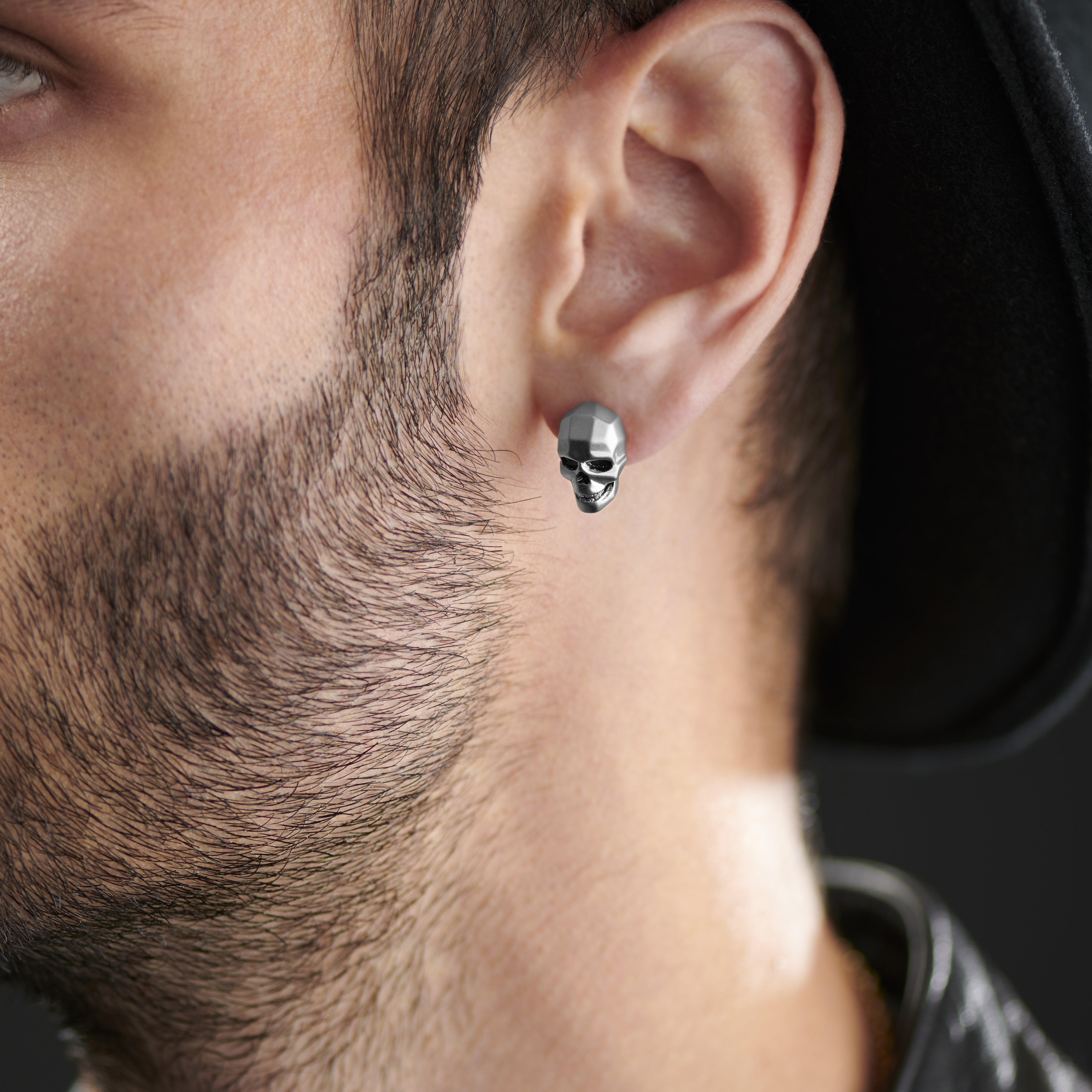 Stalowy kolczyk z czaszką Jax - 3