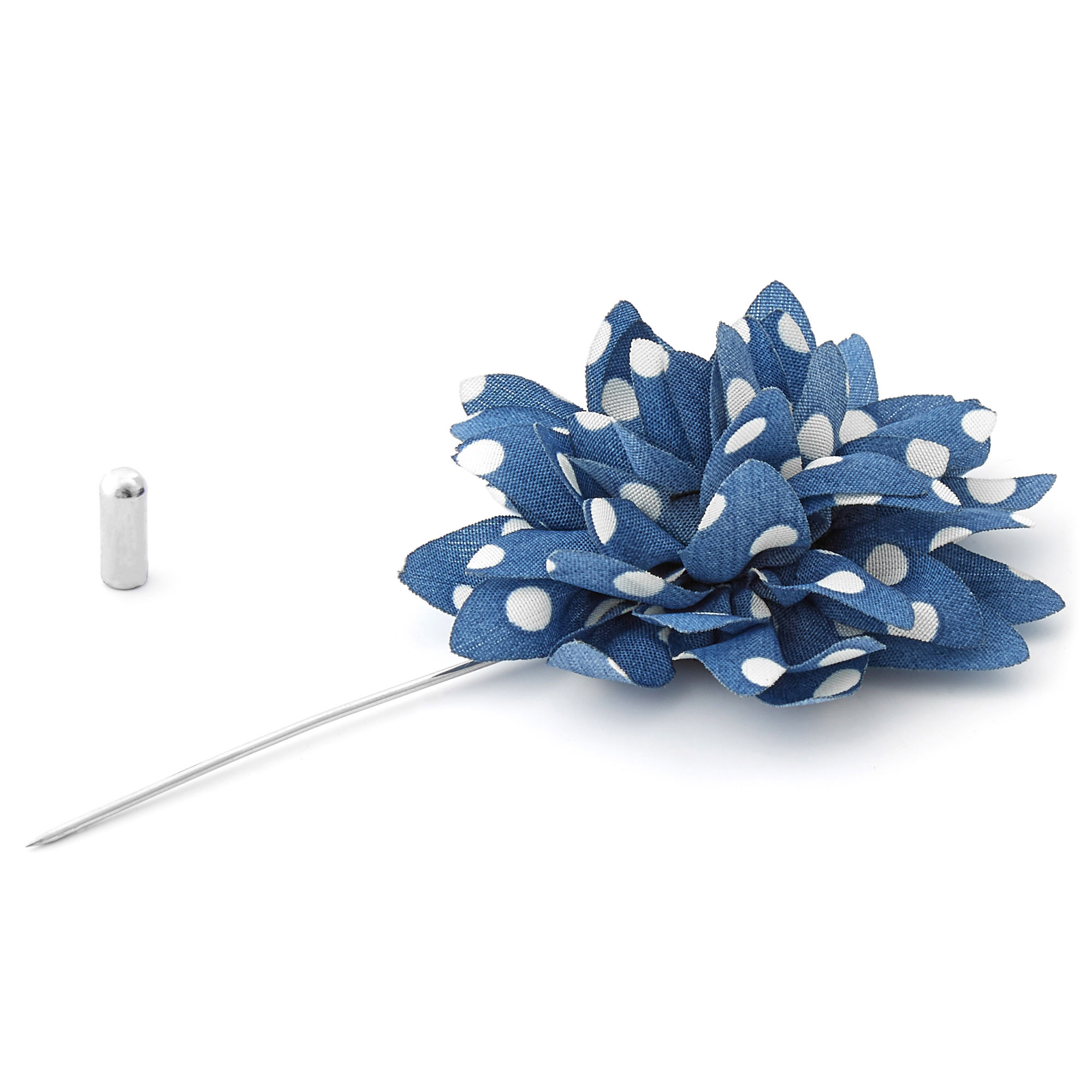 Pilkullinen koboltinsininen kukkarintaneula - 2