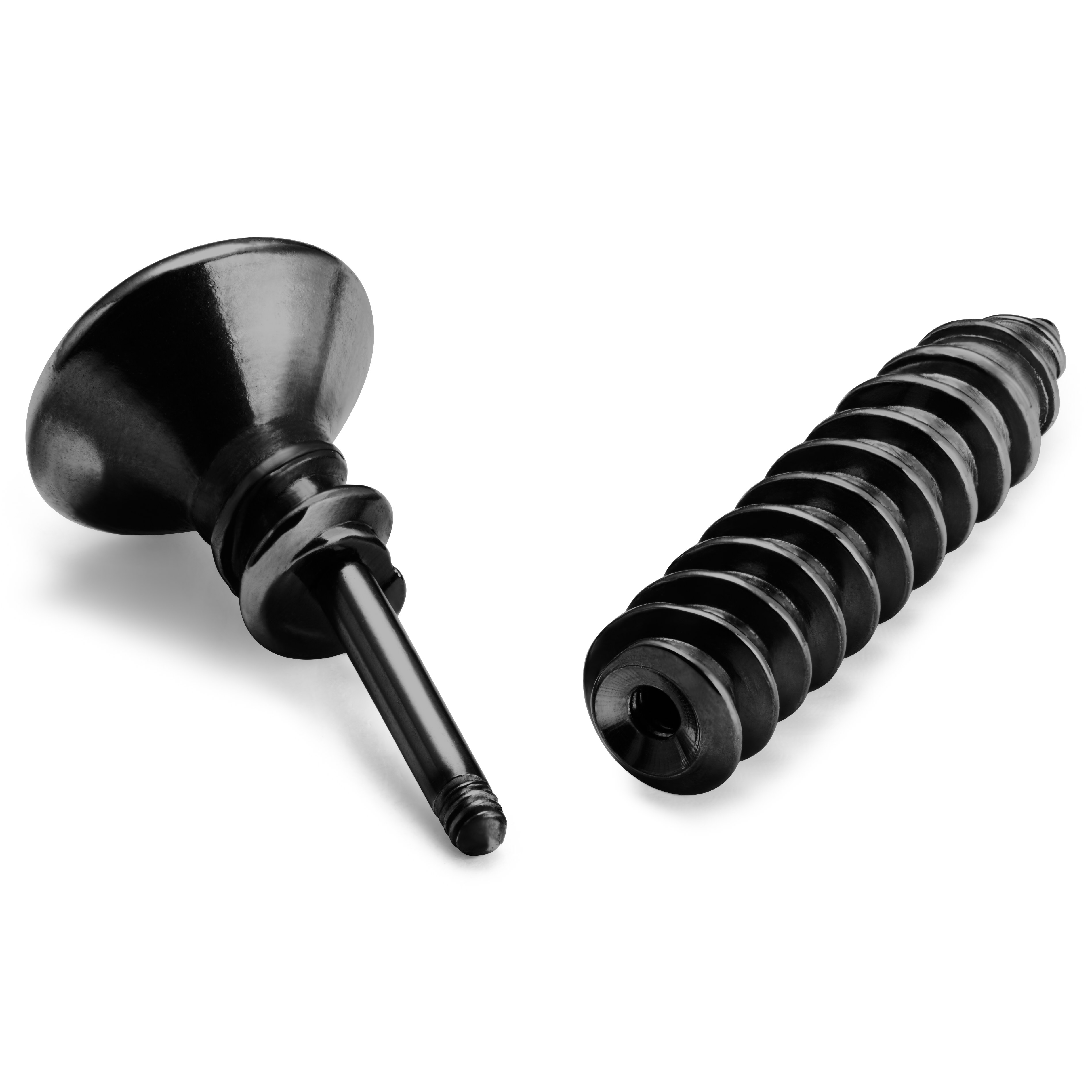 Floyd Schwarzer Schrauben-Ohrring - 3