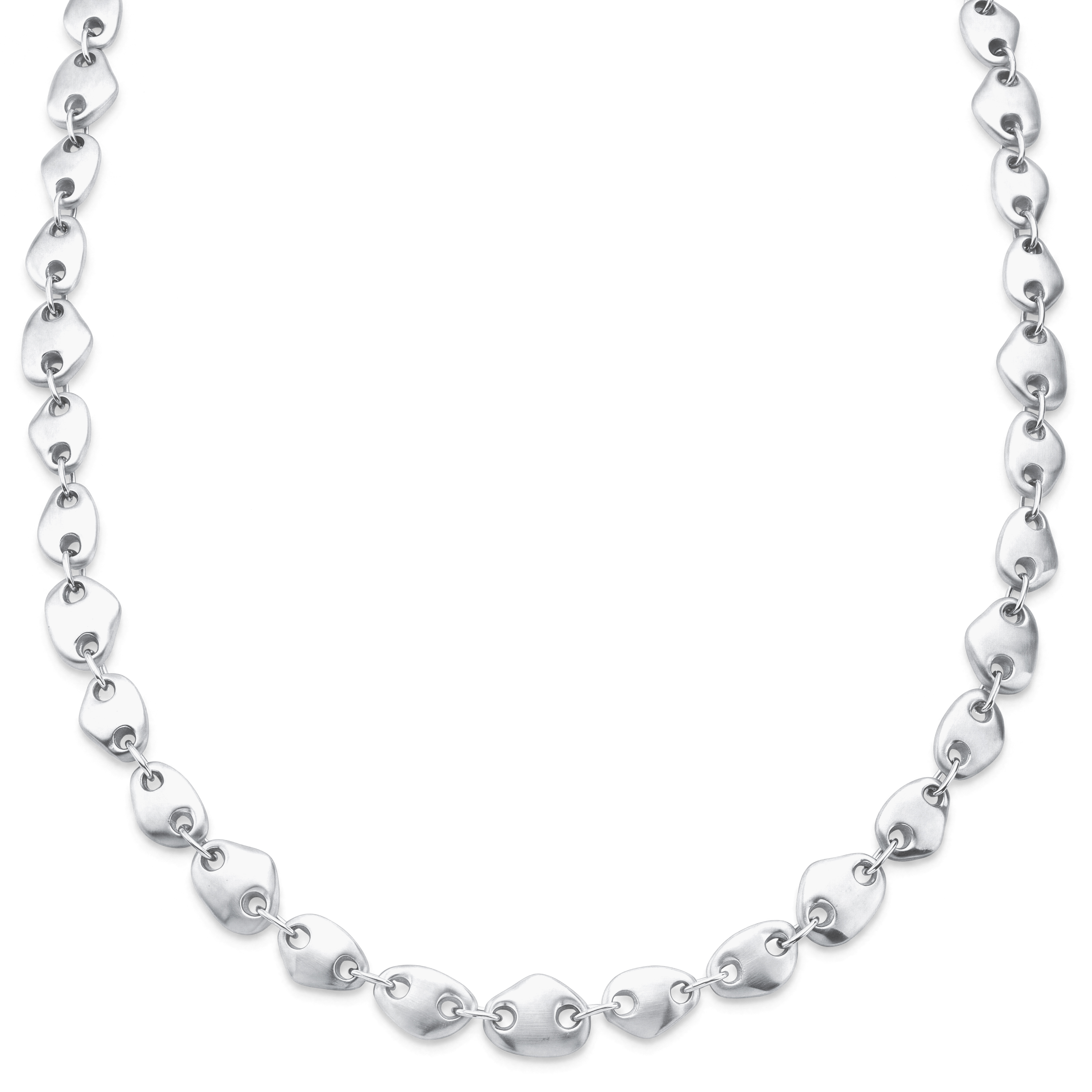Organic | Cobble Collana in acciaio inossidabile placcata in argento
