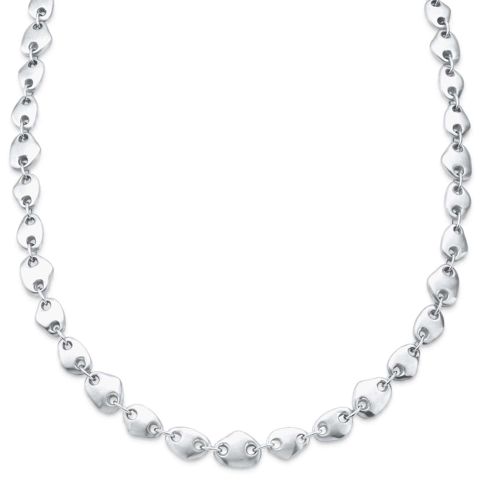 Organic | Cobble Silver-Plated Stainless Steel Necklace Organic | Cobble Silver-Plated Stainless Steel Necklace