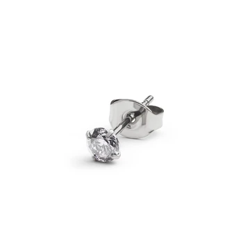 Aura | 4mm Titanium White Zirconia Stud Earring Aura | 4mm Titanium White Zirconia Stud Earring