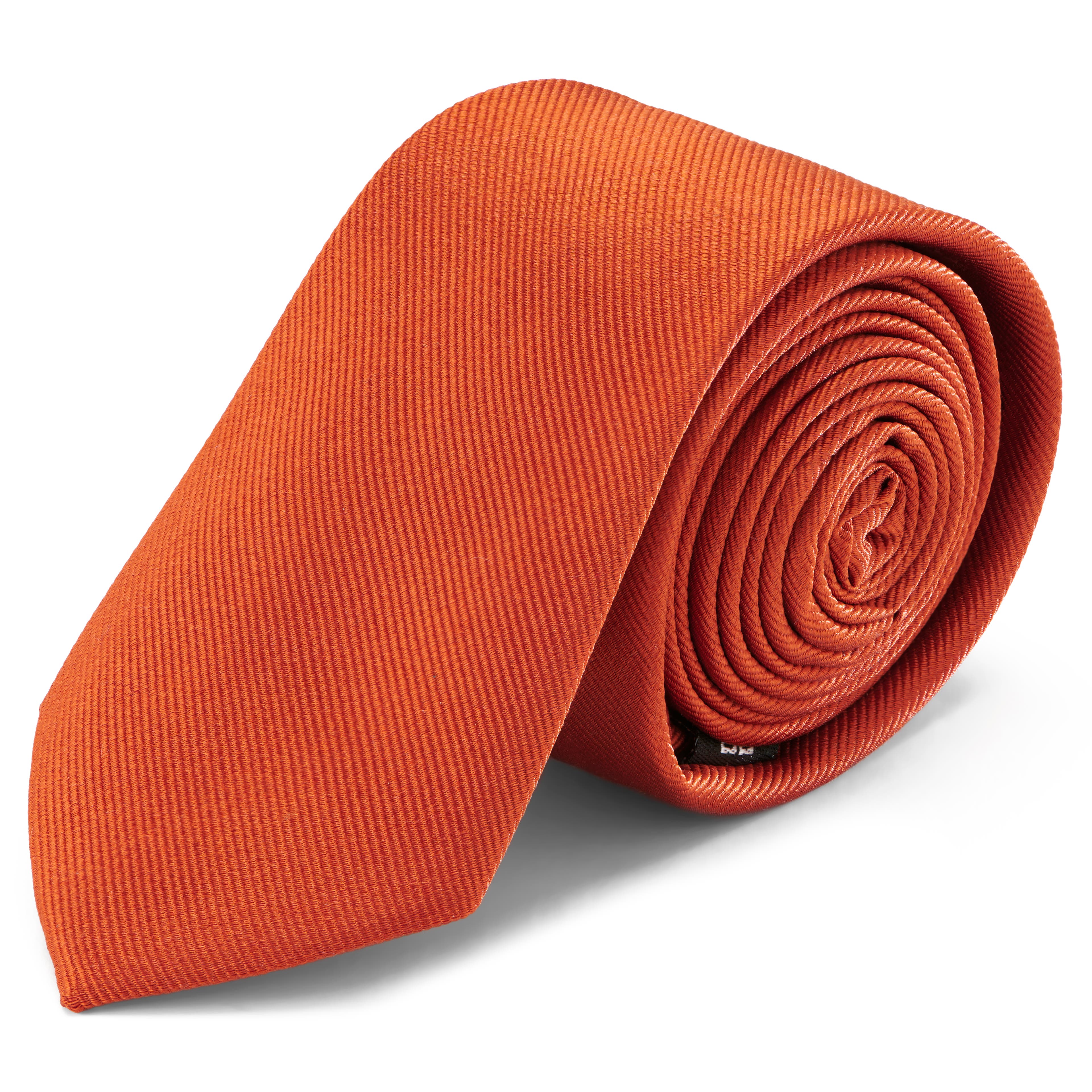 Cravate orange en sergé de soie 6 cm