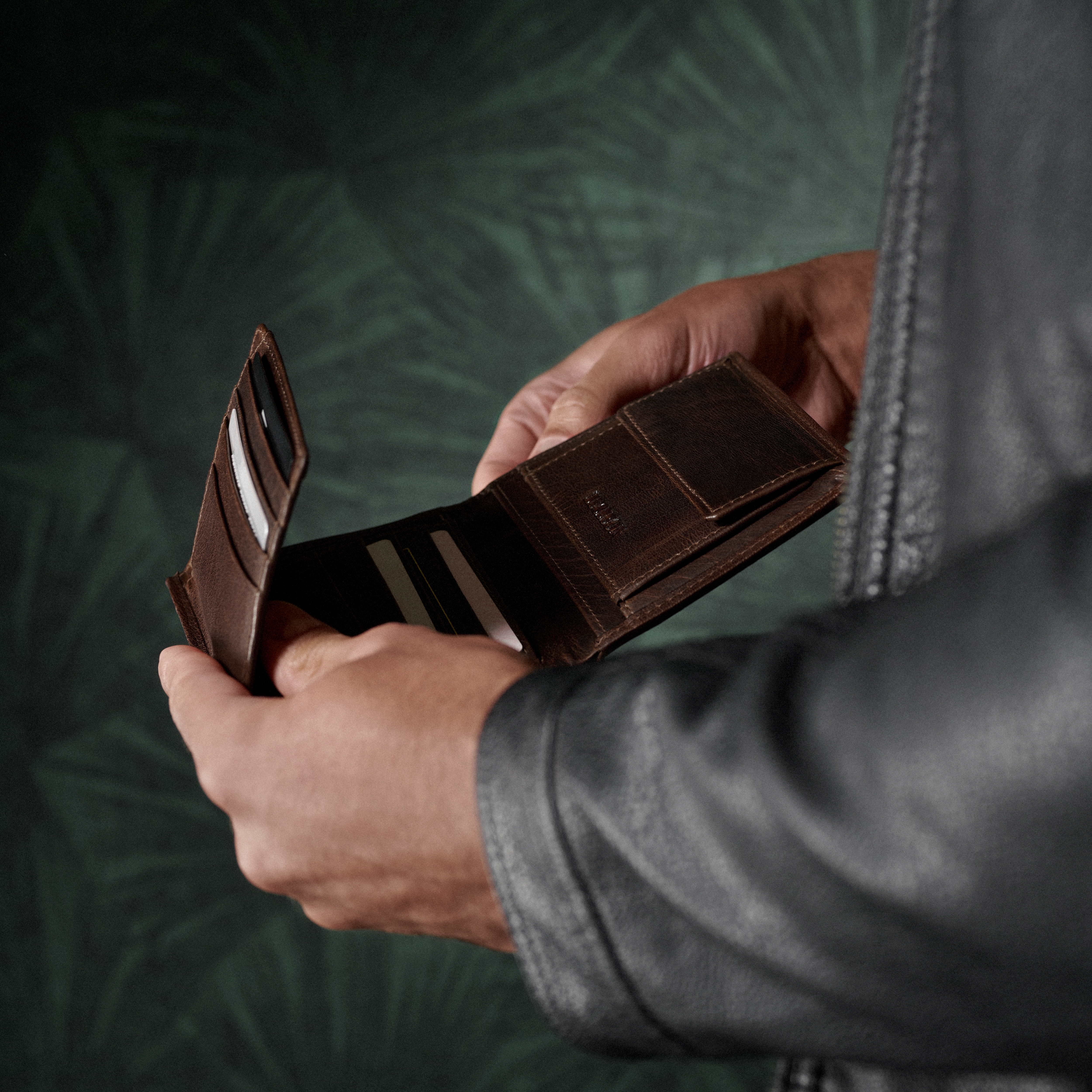 Brun Rustik Montreal RFID-Læderpung - 4