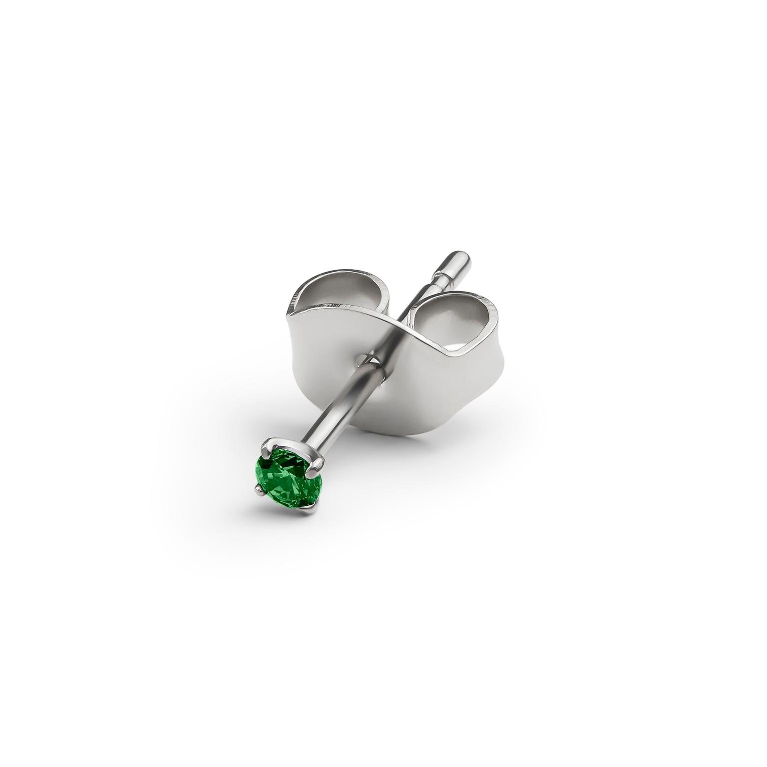 Aura | 2mm Titanium Dark Green Zirconia Stud Earring Aura | 2mm Titanium Dark Green Zirconia Stud Earring