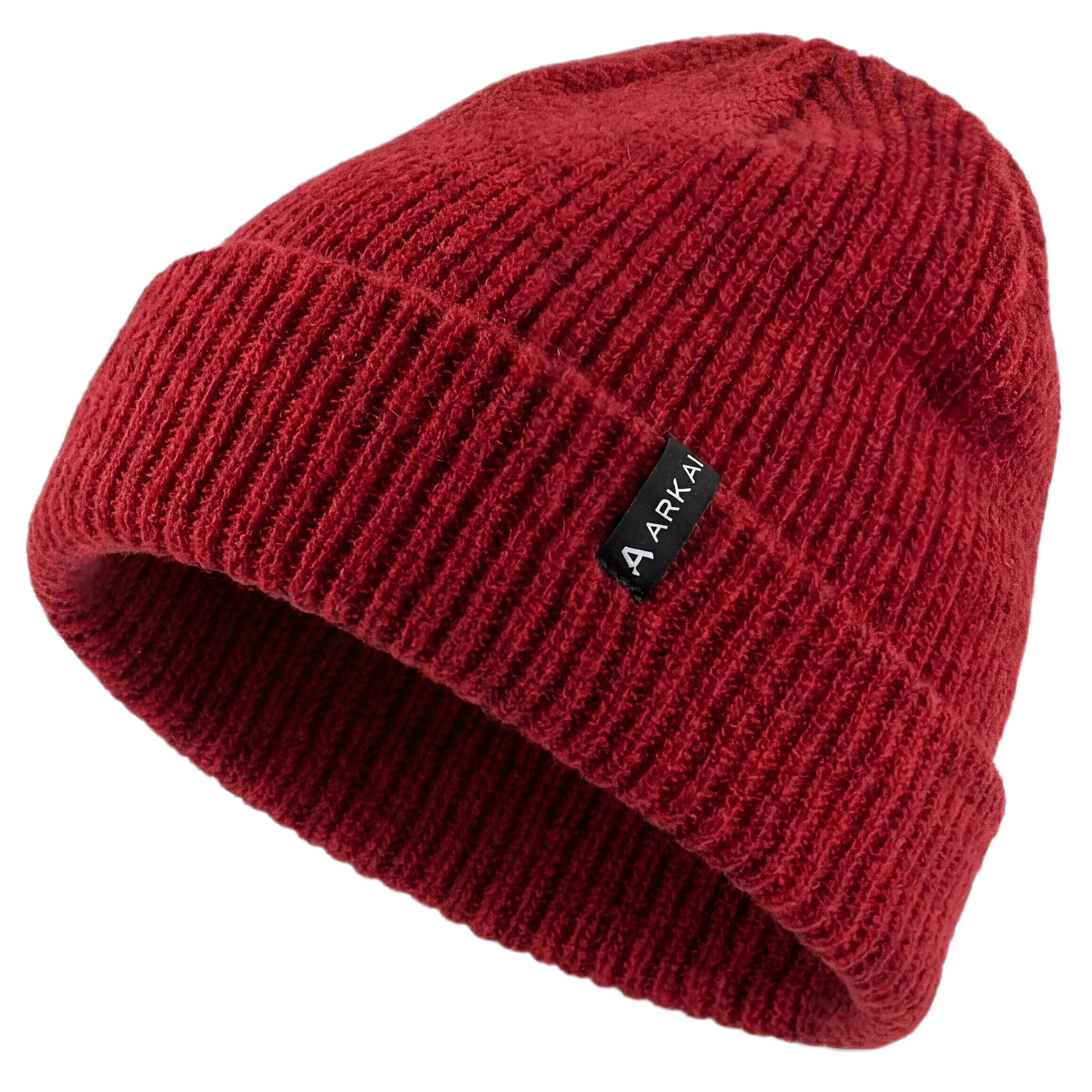 Nordic | Burgundy Red Rib-Knit Fisherman Beanie