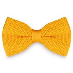 Yellow Knitted Pre-Tied Bow Tie