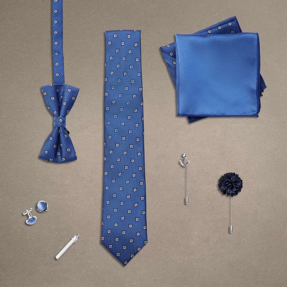 hover: Suit Accessory Gift Box | Blue, White & Silver-Tone Set hover: Suit Accessory Gift Box | Blue, White & Silver-Tone Set