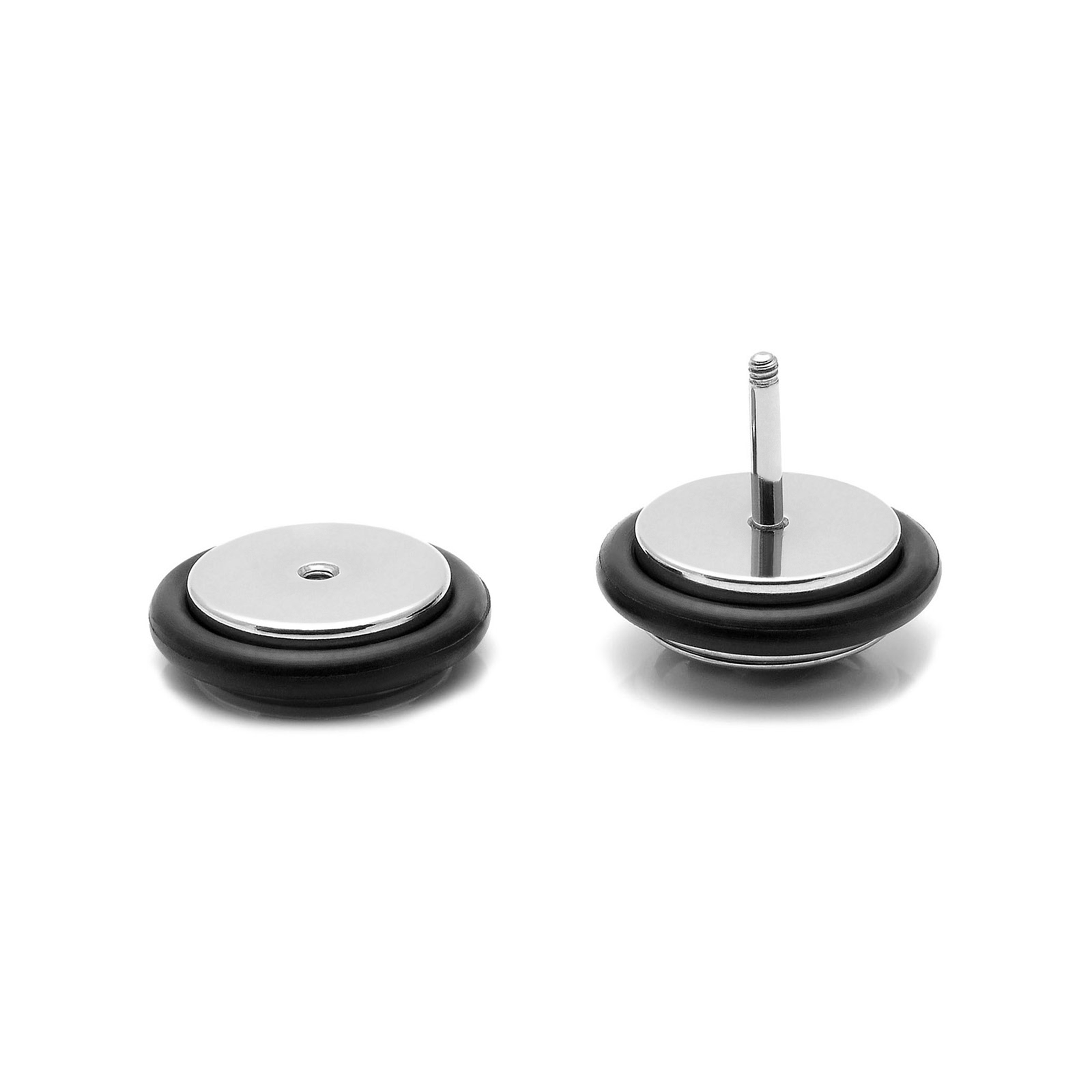 Sentio | Silver-Tone and Green Stainless Steel Tribal Stud Earring - 4