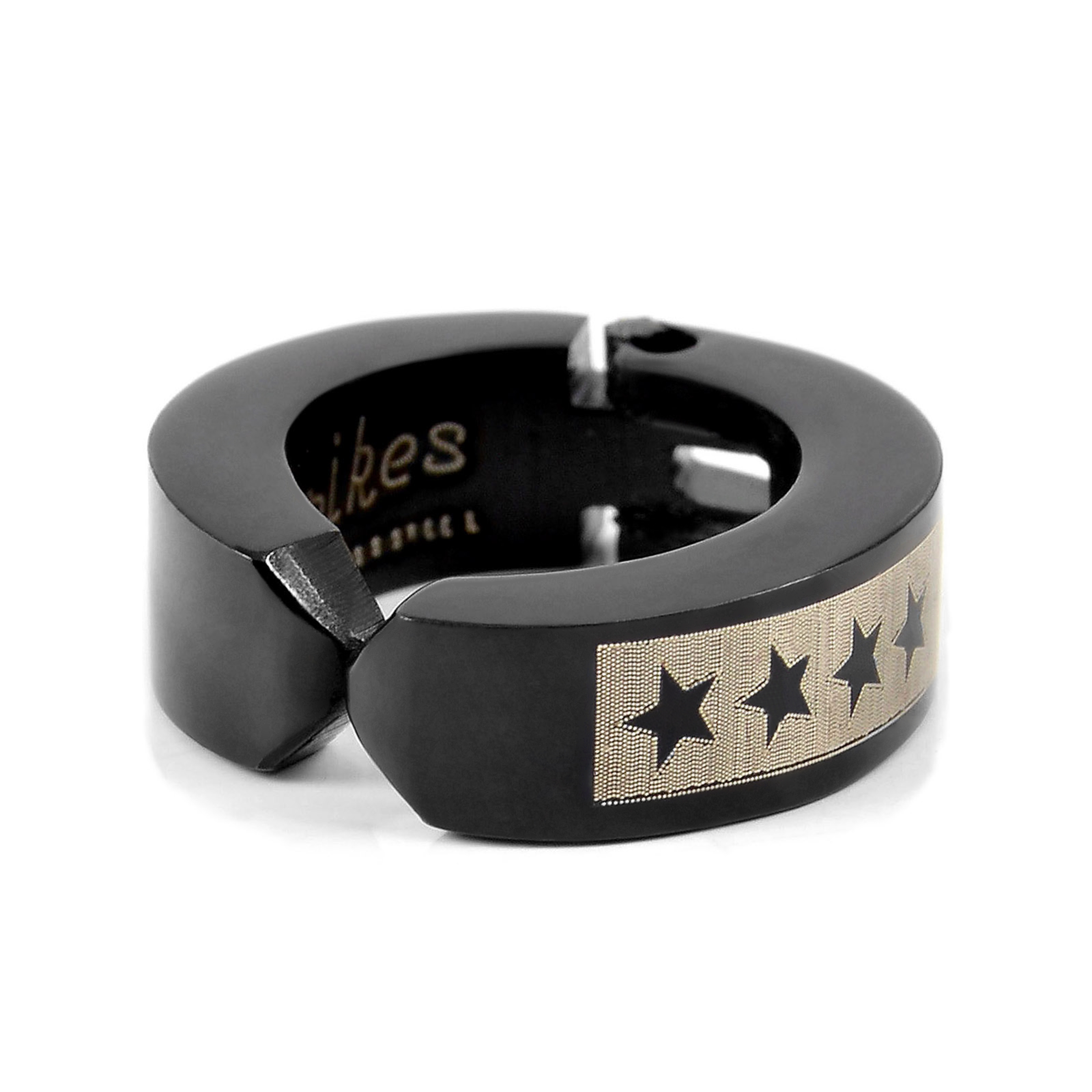 Sentio | Aro clicker de 5 estrellas de acero quirúrgico negro - 3