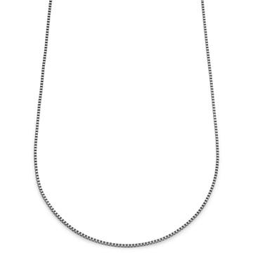 Essentials | 2 mm Silver-Tone Square Box Chain Necklace