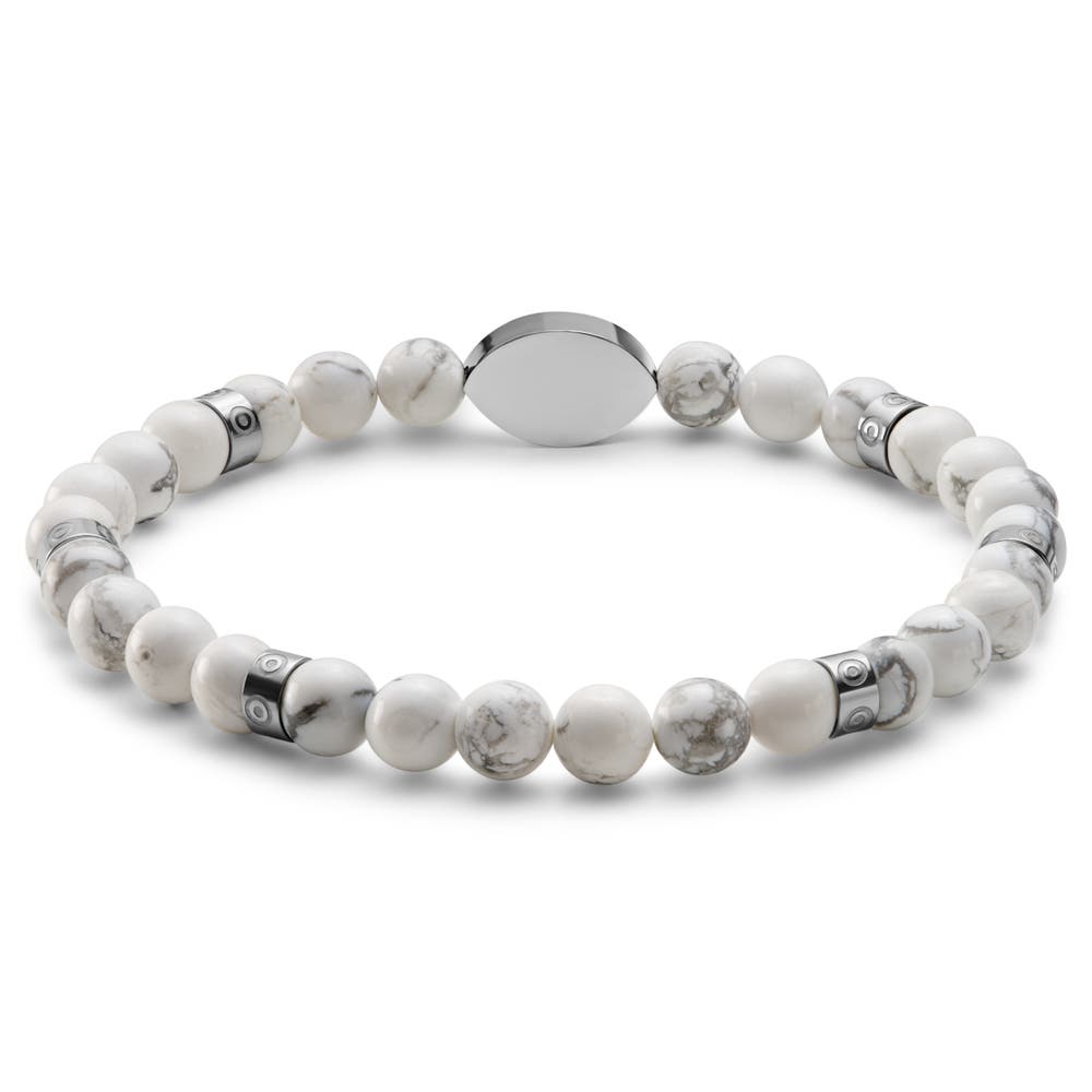 hover: Evil Eye | Pulsera de cuentas de howlita y plateadas hover: Evil Eye | Pulsera de cuentas de howlita y plateadas