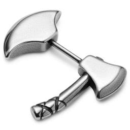 Satago | Stainless Steel Axe Faux Gauge Stud Earring