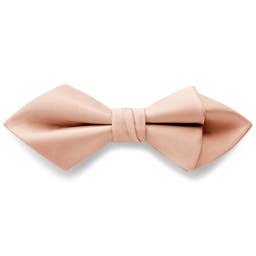 Rose Pink Pre-Tied Satin Diamond Tip Bow Tie