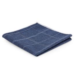 Blue Denim-Look Cotton Pocket Square