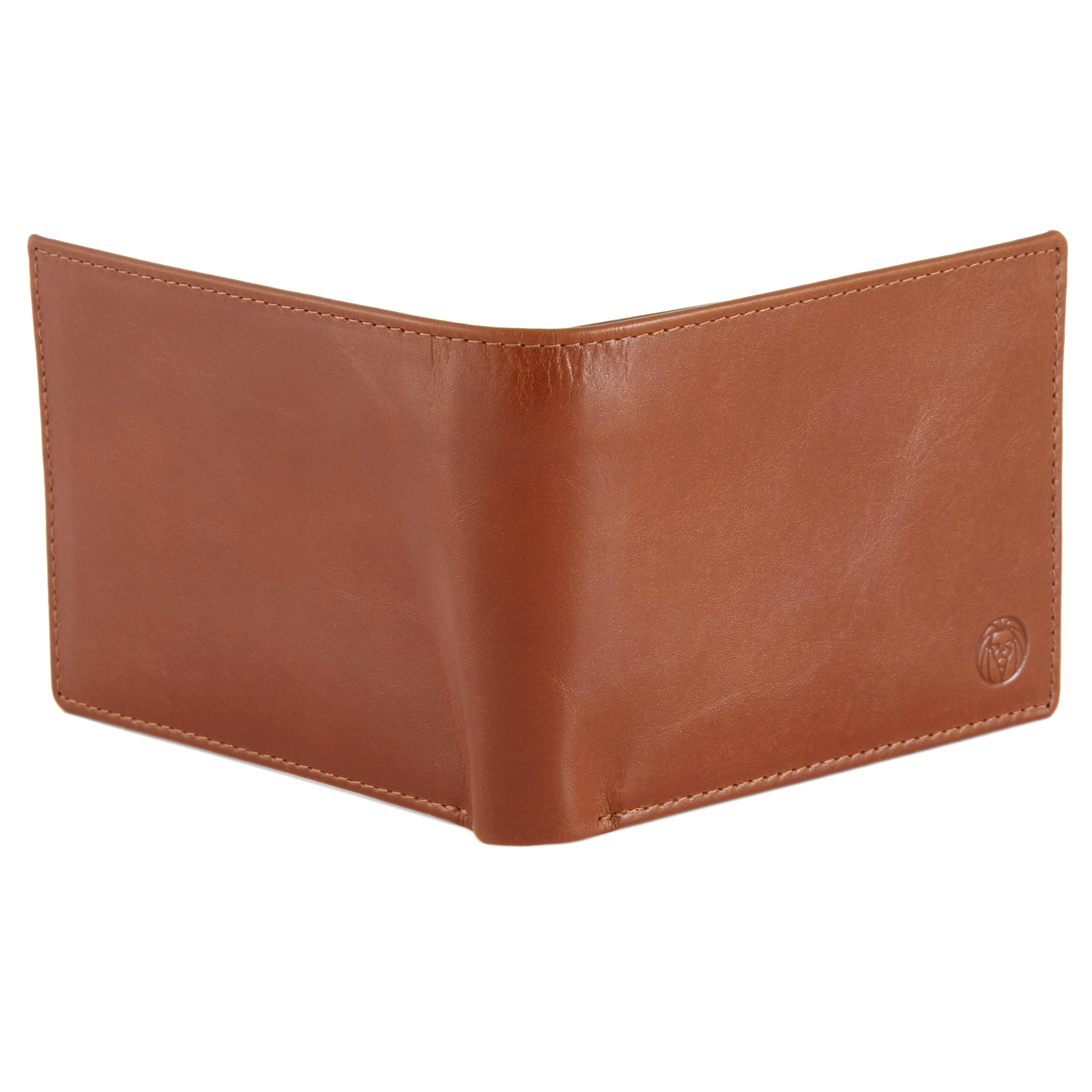 Светлокафяв тройнопрегънат кожен портфейл Jasper  - 5