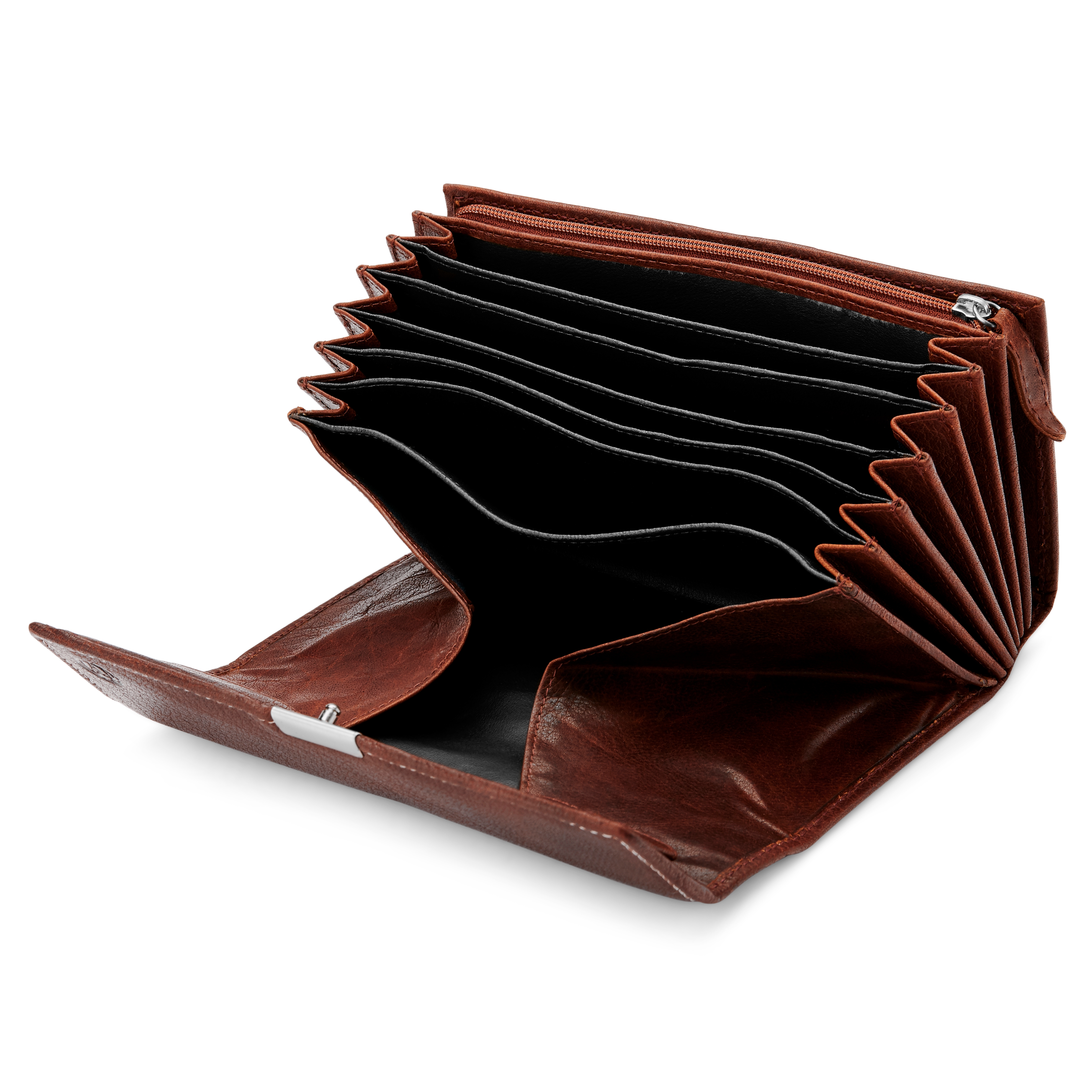 Montreal Classic Hellbraune Leder Geldbörse Im Akkordeon Design - 2