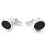Silver And Black Stone 925s Cufflinks