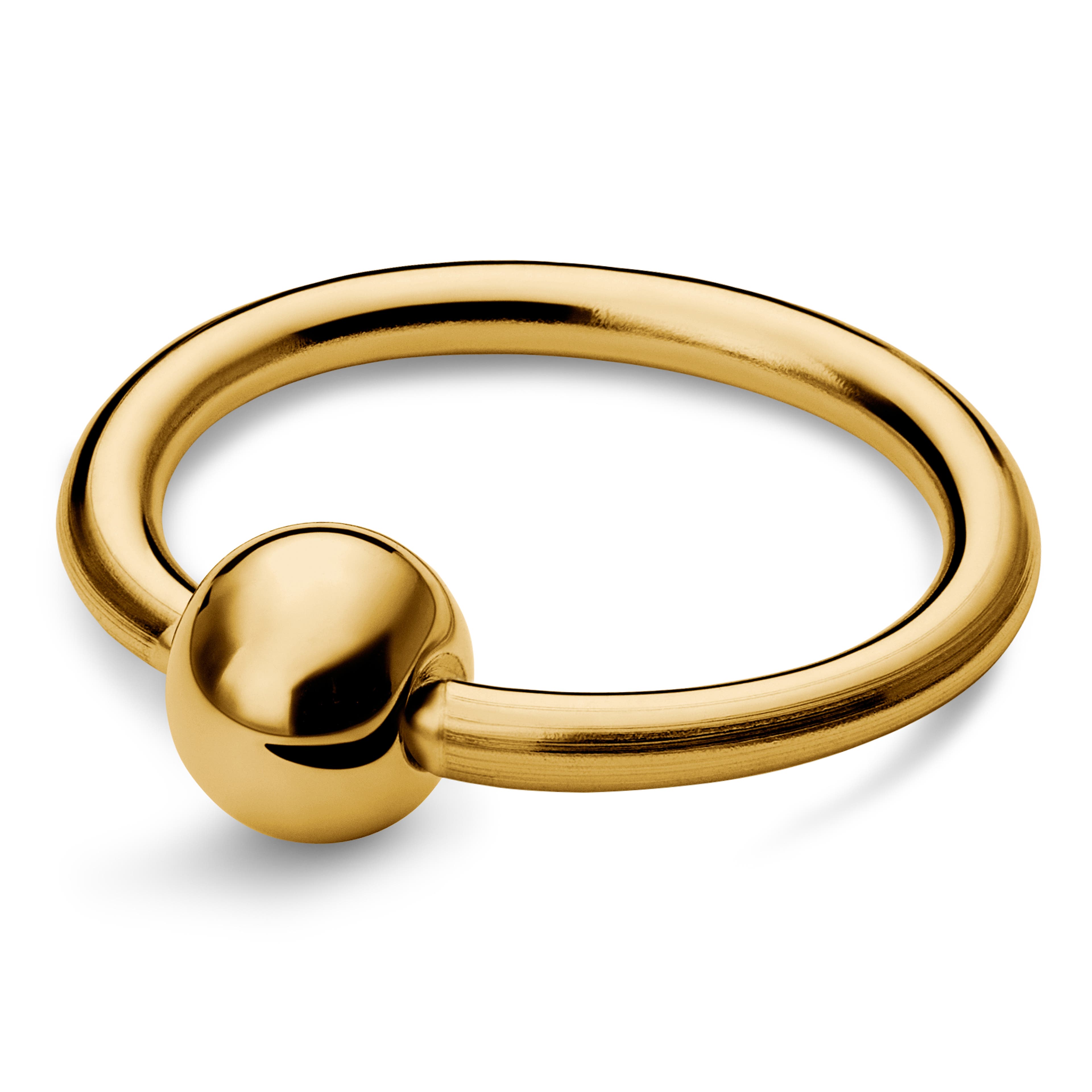 12 mm Guldfärgad Ring i Kirurgiskt Stål med Kula