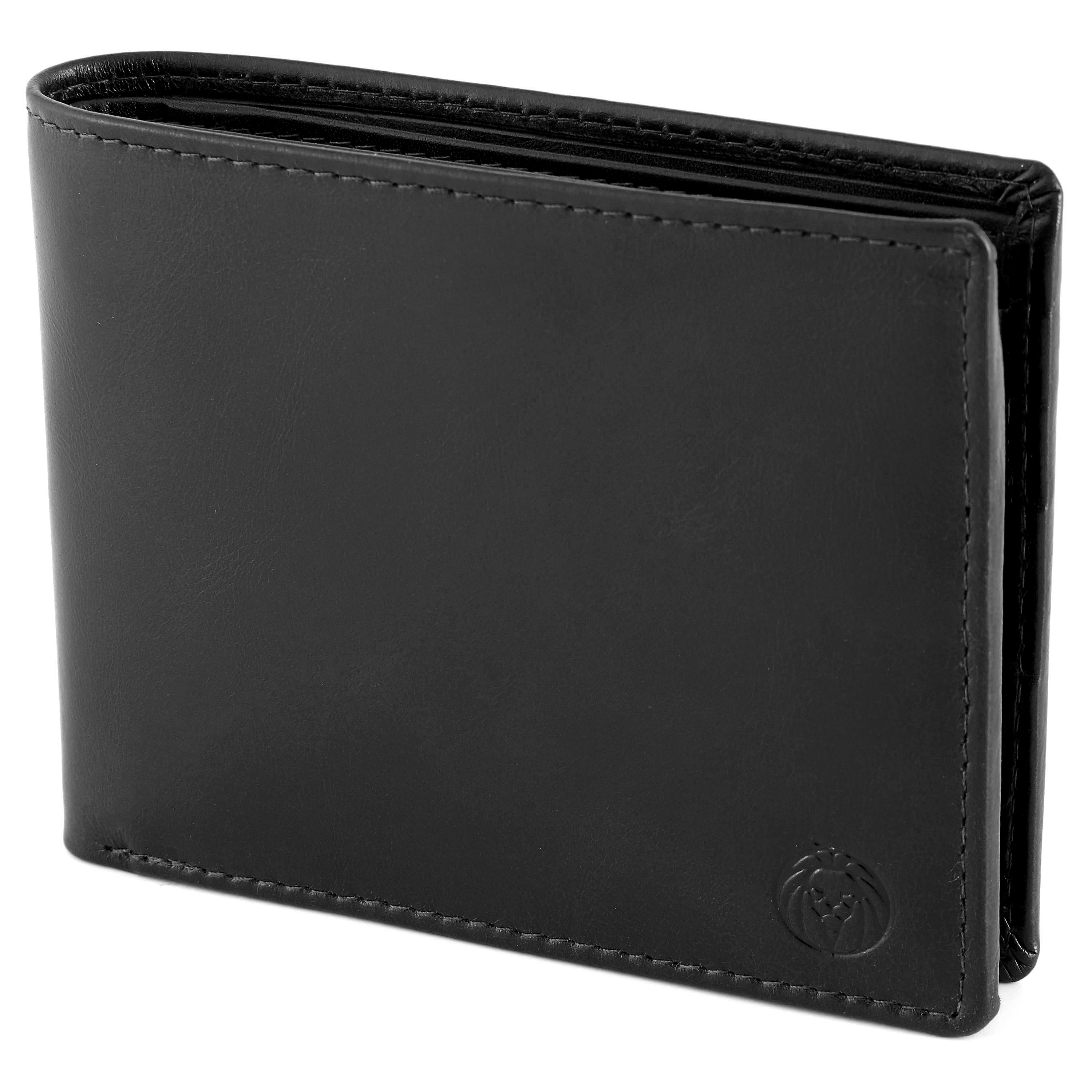 Black Threefold Leather Wallet | In stock! | Lucleon