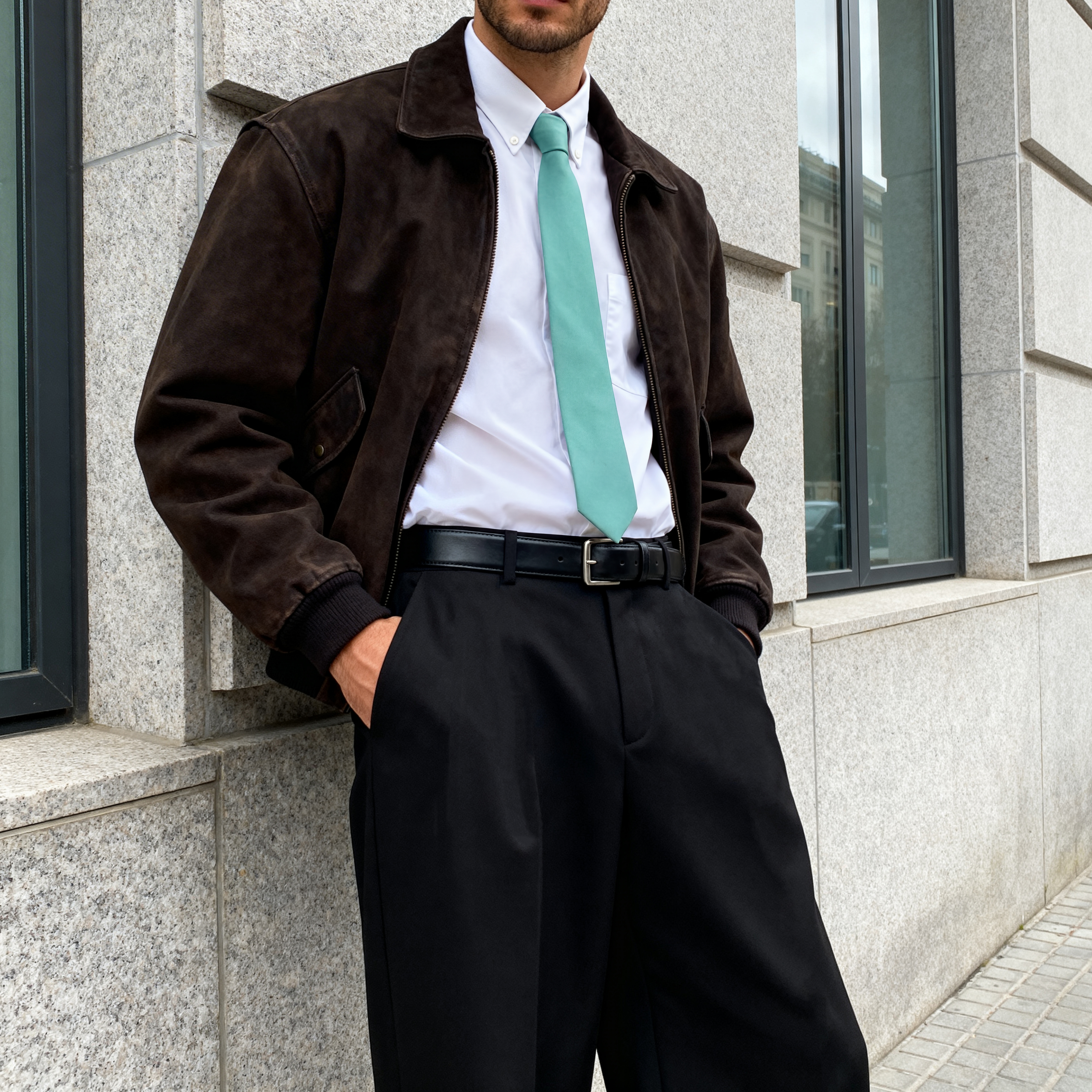 Tirkizna osnovna kravata 6 cm - 3