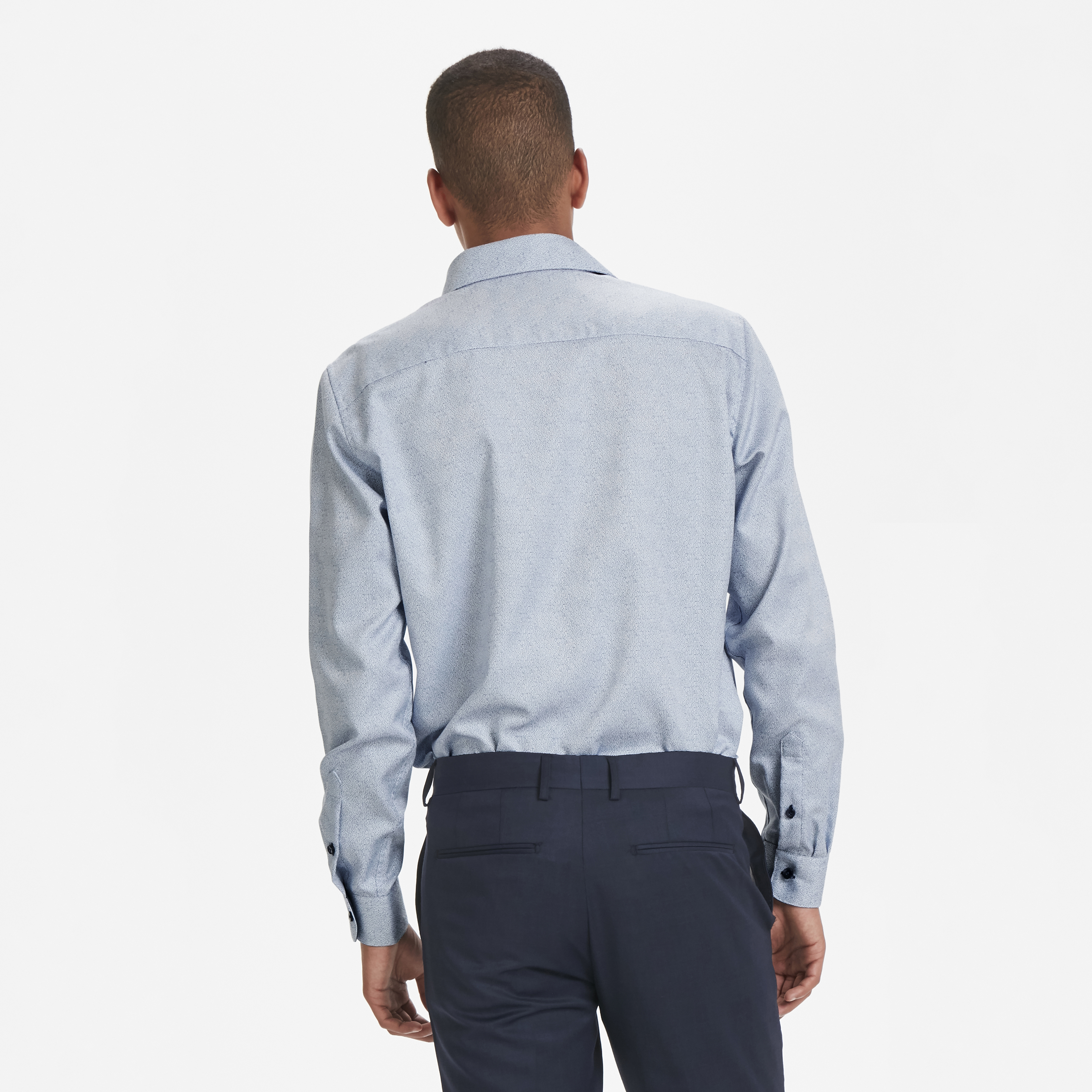 Trostol Gewassen Zakelijk Blauw Overhemd - 8