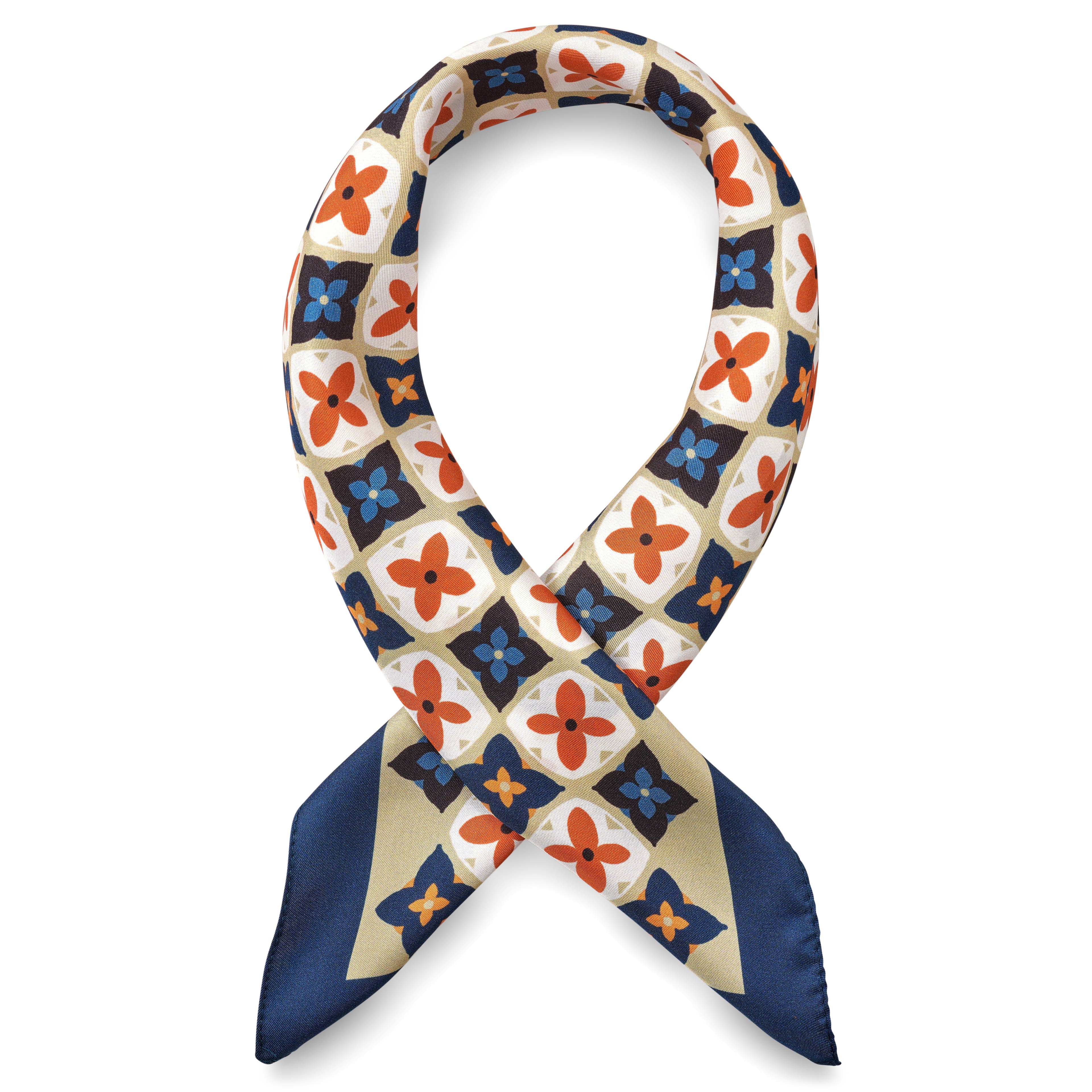 Virtuo | Foulard en soie bleu et rouge - 1