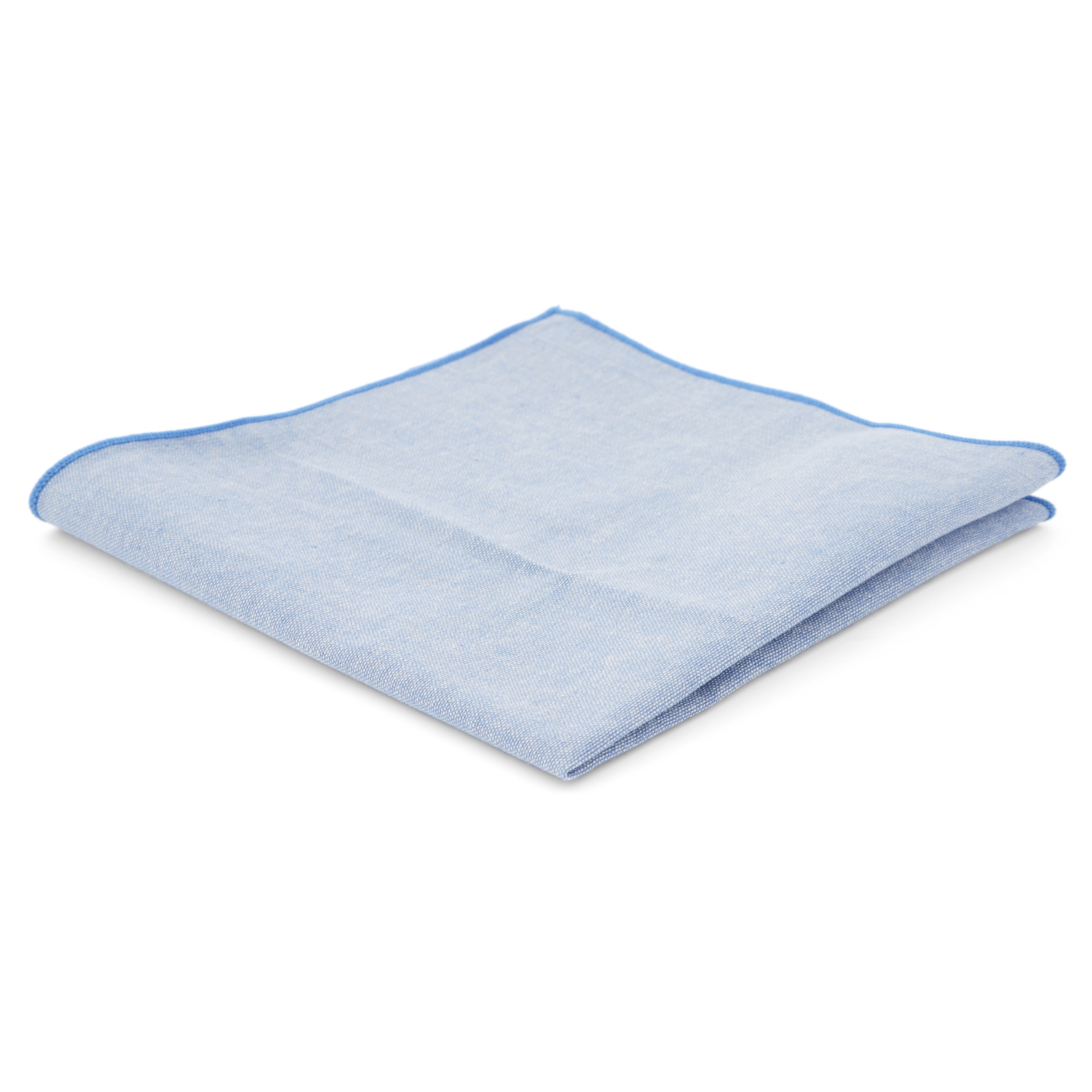 Blassblaue vorgebundene Fliege und Einstecktuch Set - 3