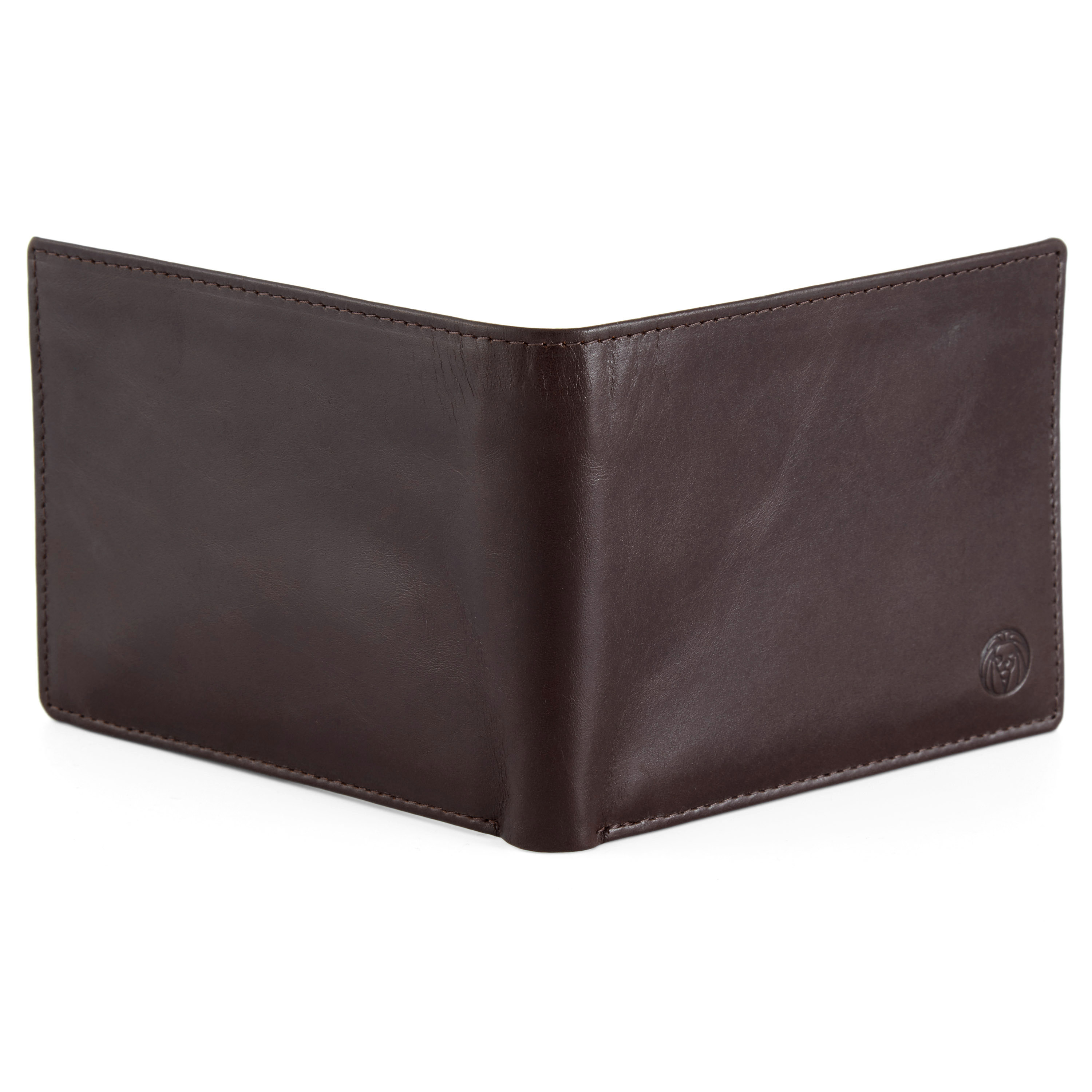 Mørkebrun Jasper Skinnlommebok med Innvendig Glidelås - 5
