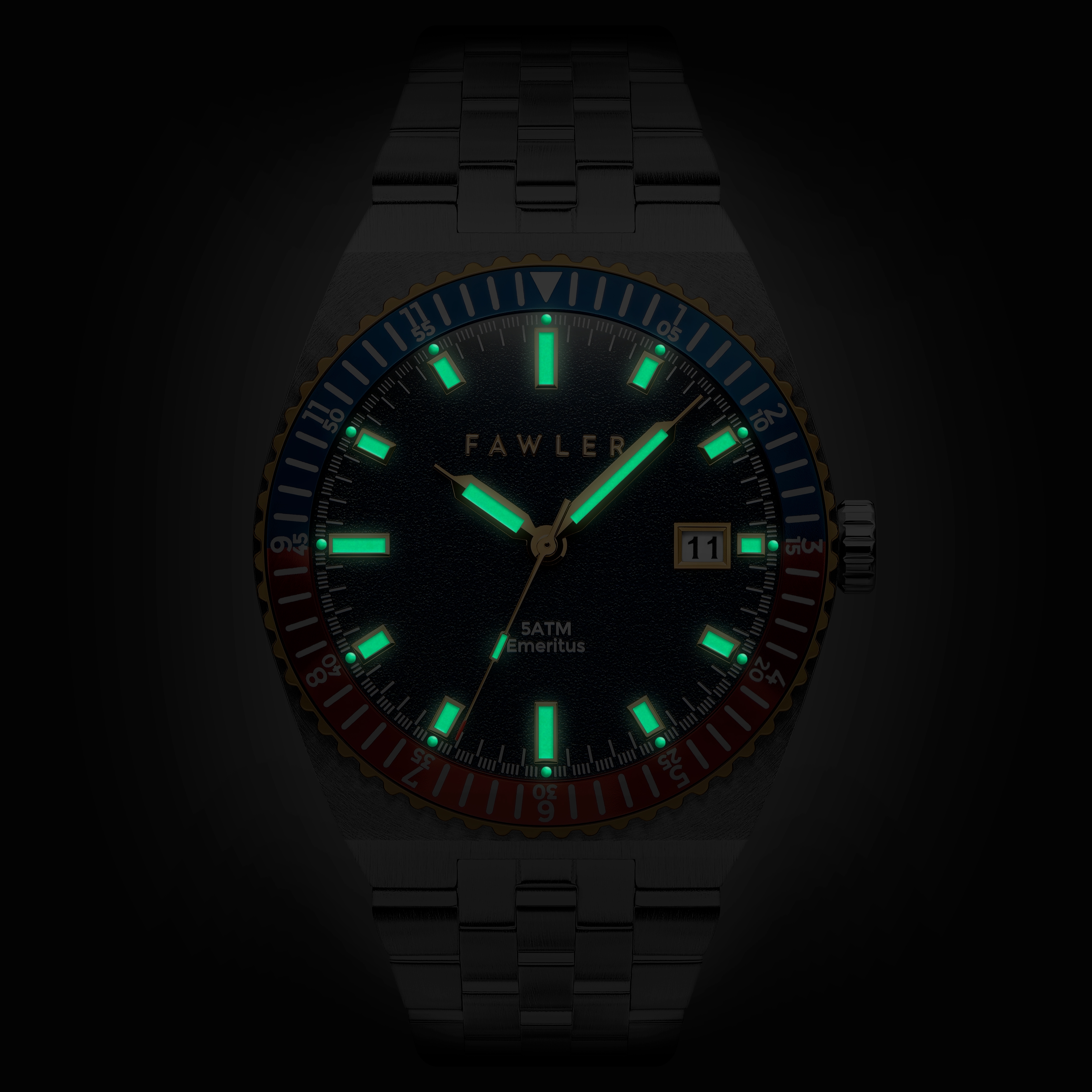 Emeritus | Gold-tone Blue and Red Bezel Stainless Steel Watch - 2