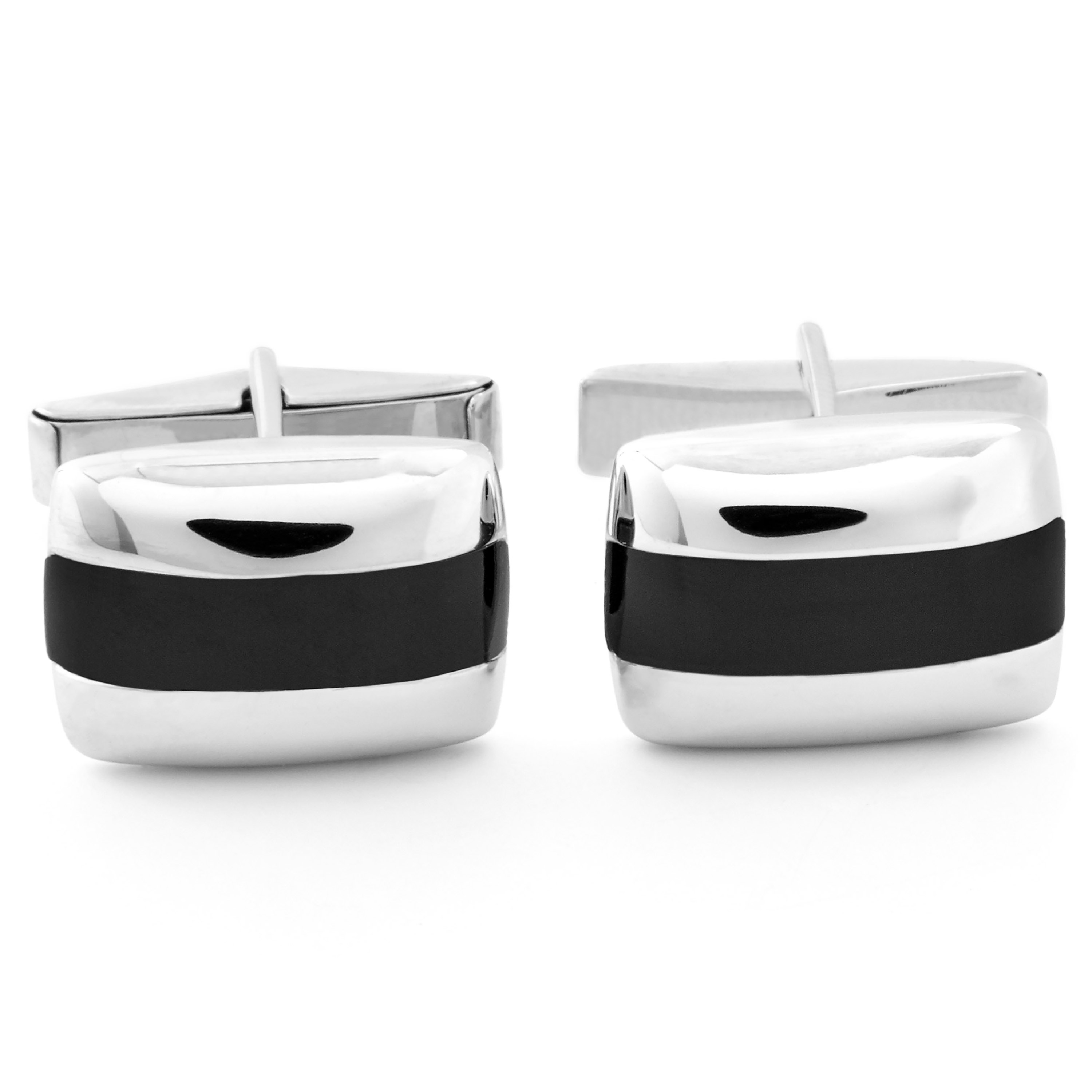 Black Stone Stripe 925 Silver Short Set - 3