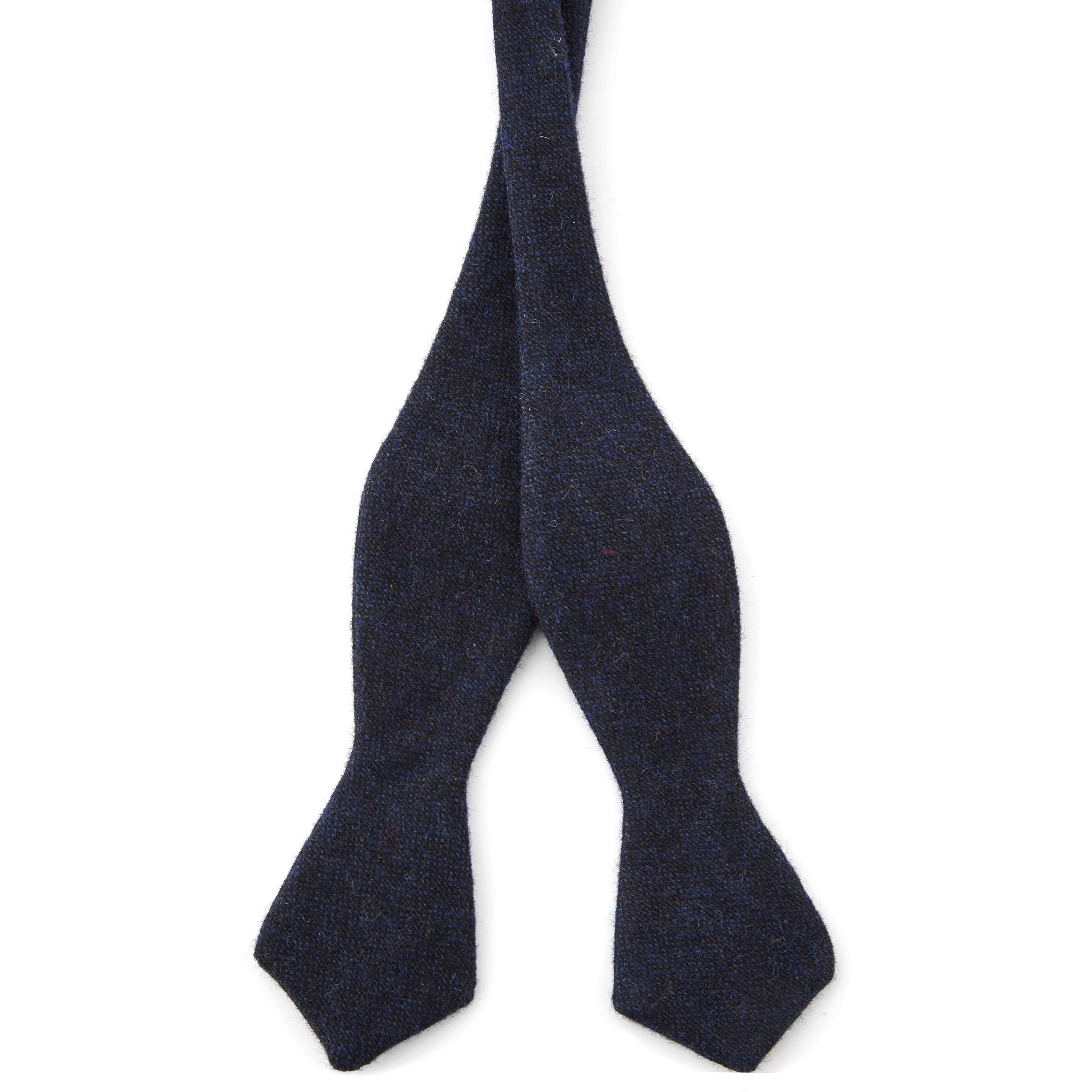 Navy Wool Self-Tie Bow Tie - 1 - primary thumbnail small_image gallery