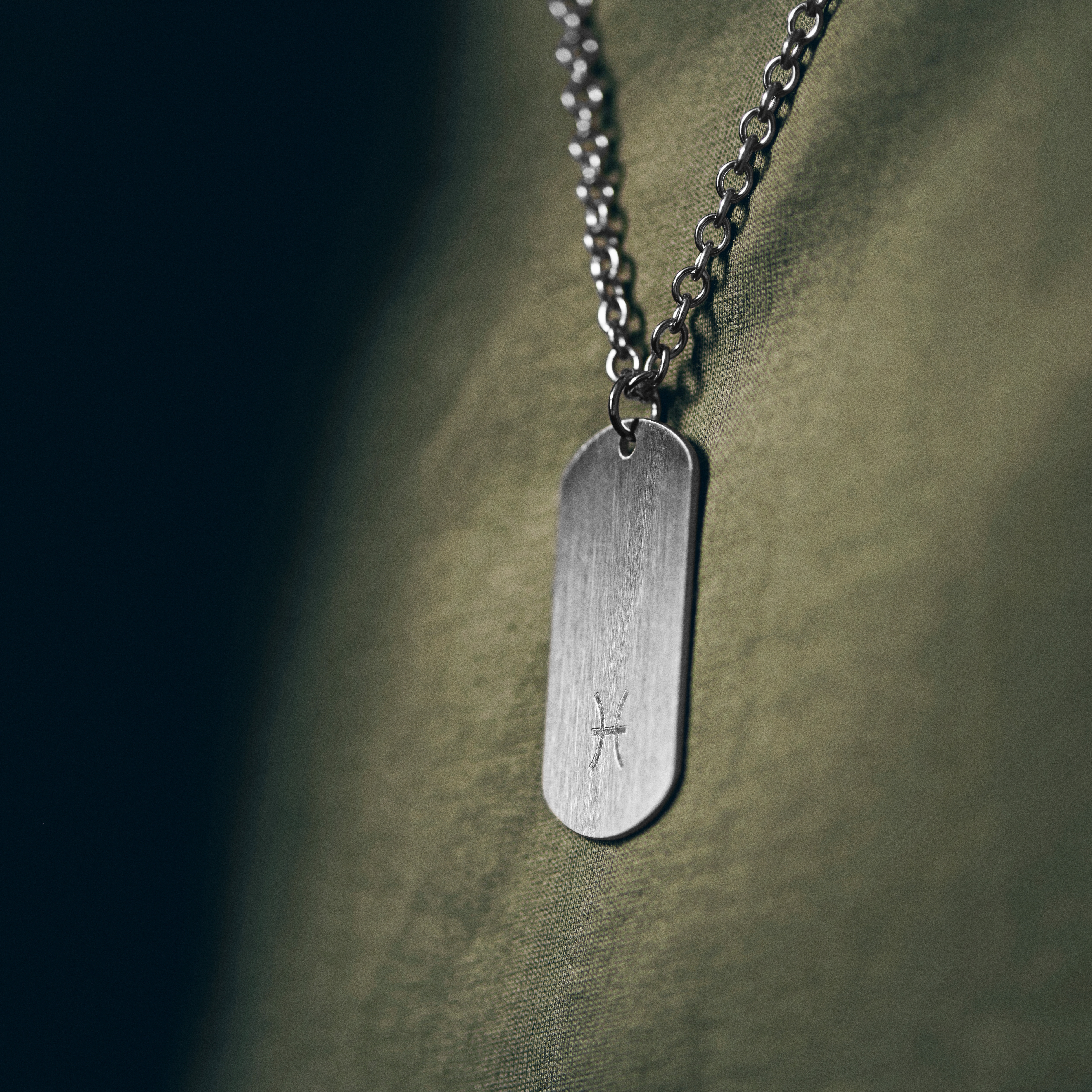 Сребристо стоманено колие зодия Риби - 2