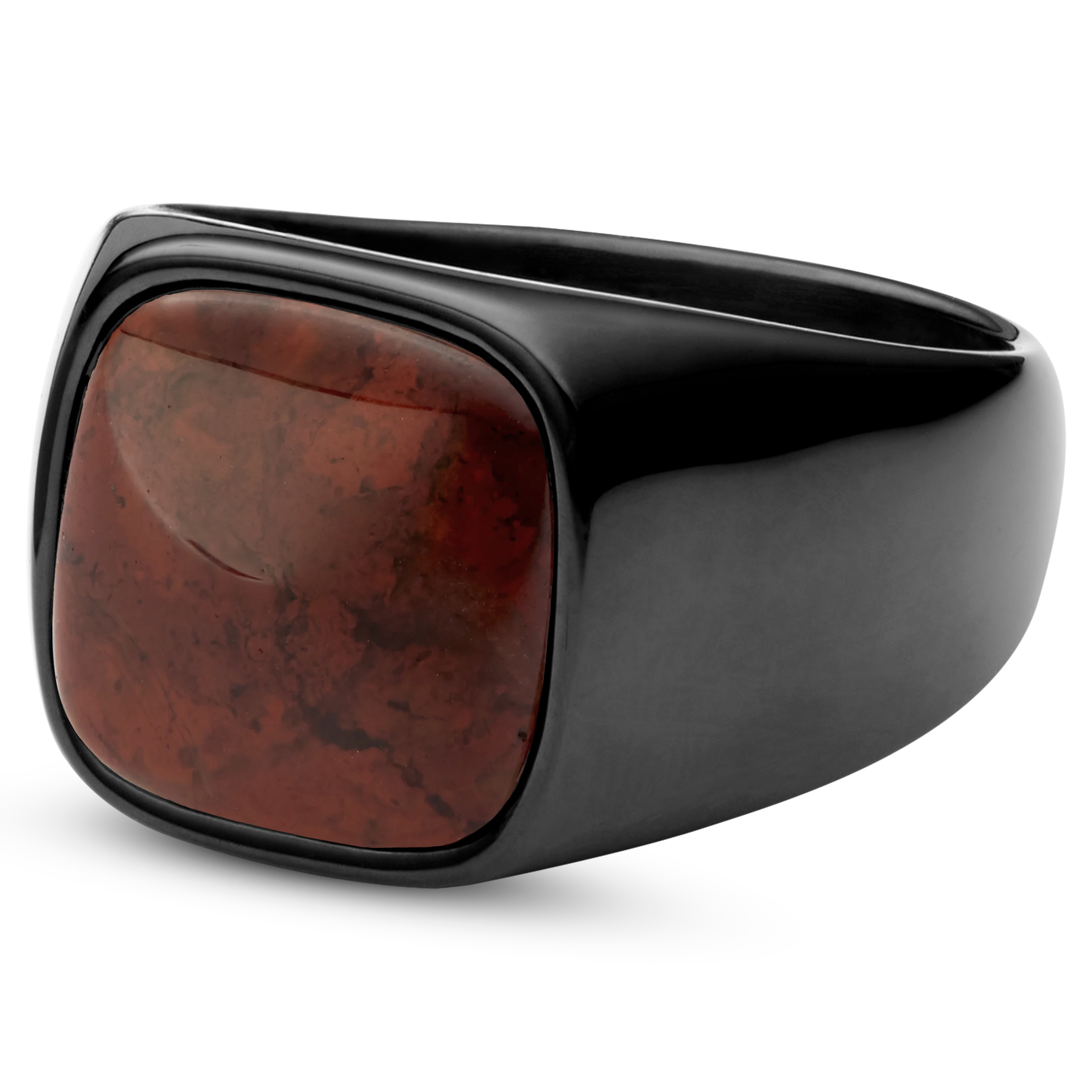 Len Gravel karneol prsten v šedo-černé barvě - 1