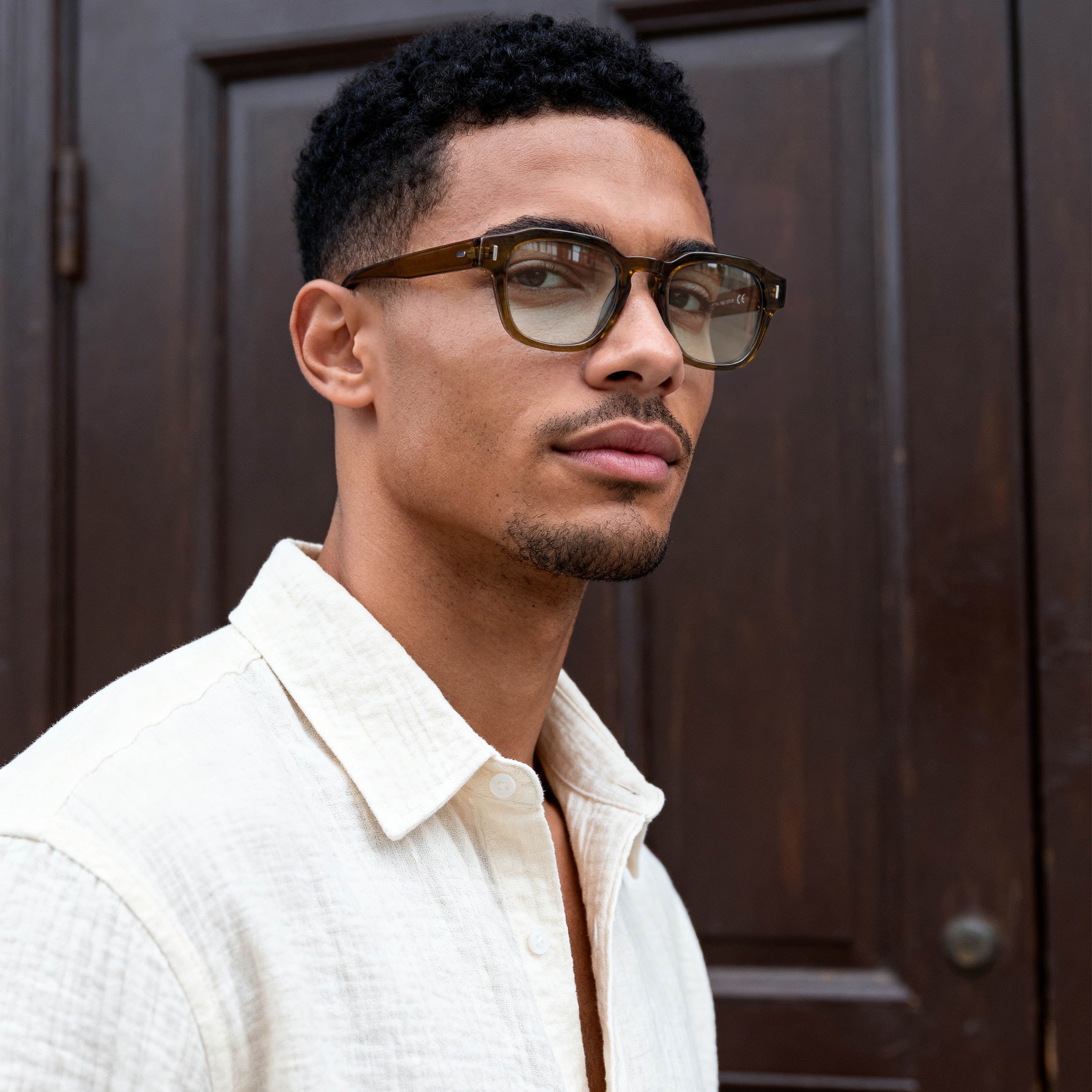 Barna grádiens geometriai szarukeretes napszemüveg - 5