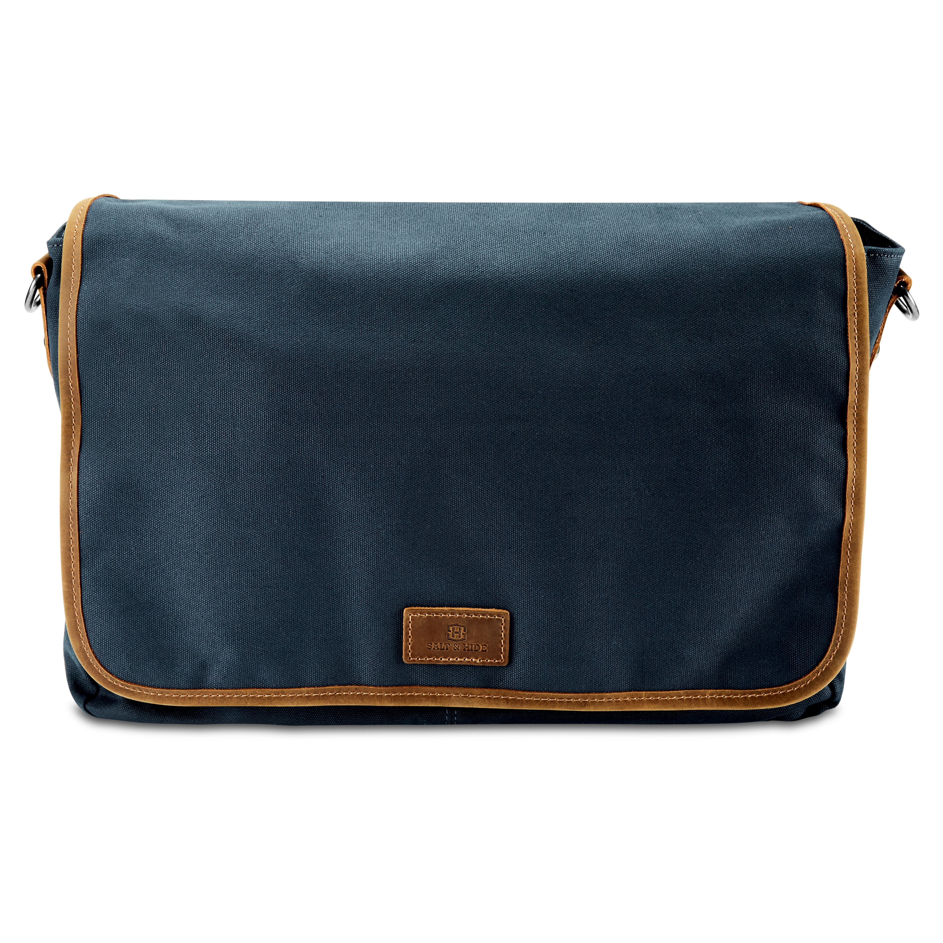 Saul Tarpa Messenger Tasche In Blau & Hellbraun - 3