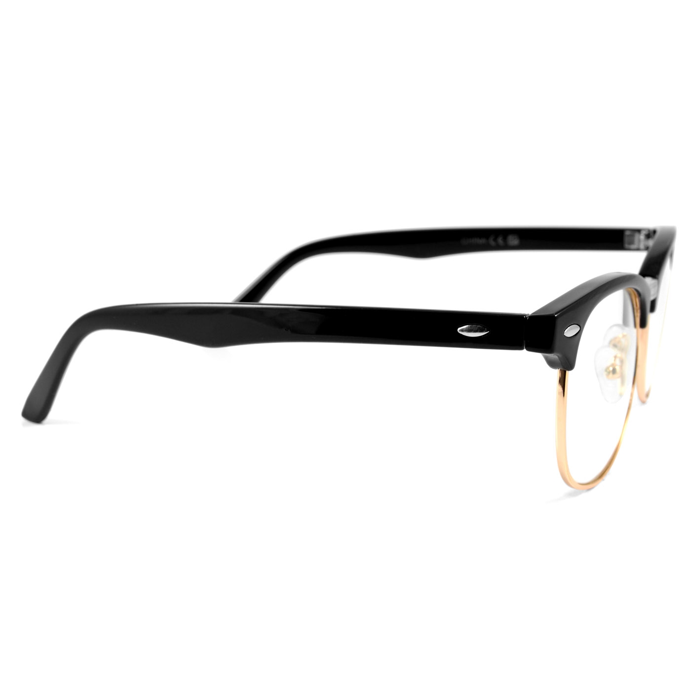 Black & Gold-Tone Transparent Vintage Glasses, In stock!