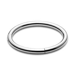 Сребрист титанов пръстен за пиърсинг 9 мм