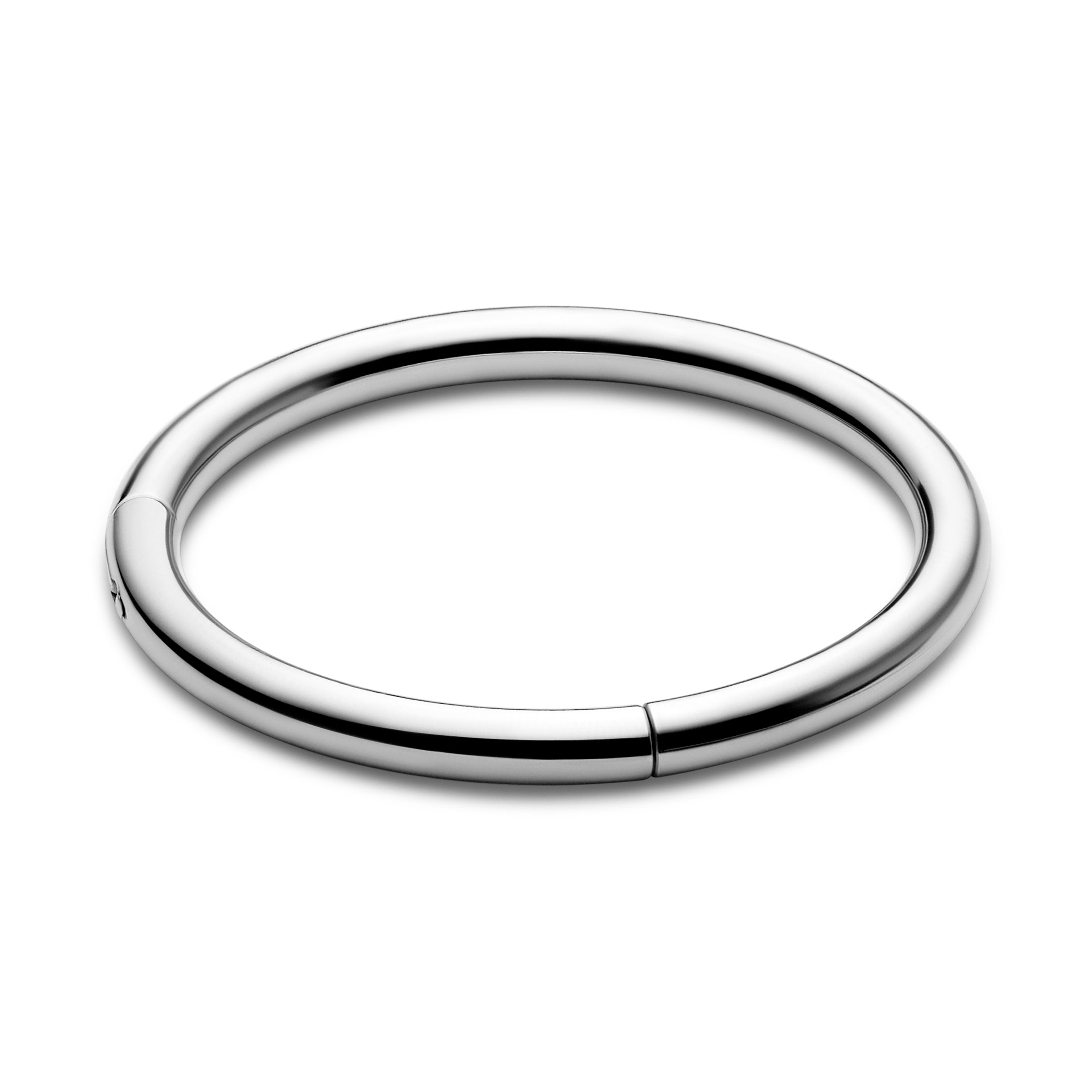 9 mm Silver-Tone Titanium Piercing Ring