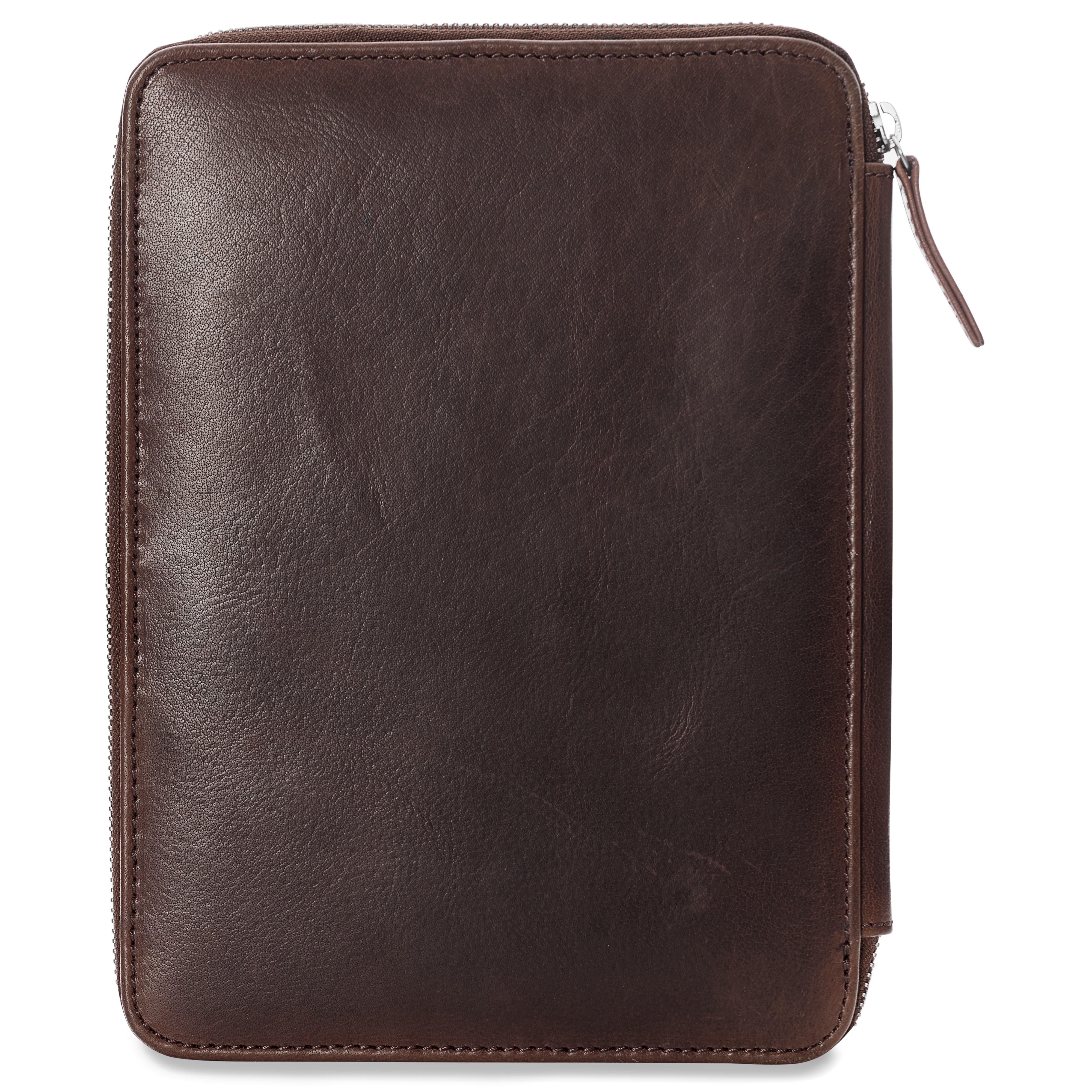 Brown Zippered Refillable Buffalo Leather Notebook & Journal Cover - 3