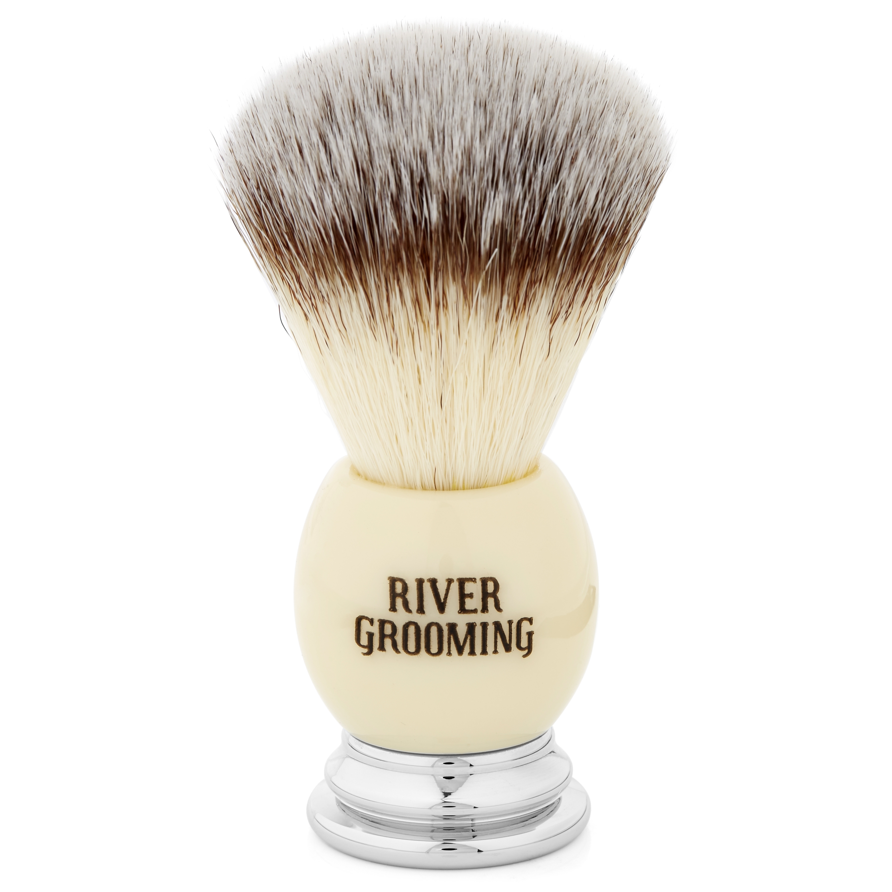 White Synthetic Shaving Brush - 1