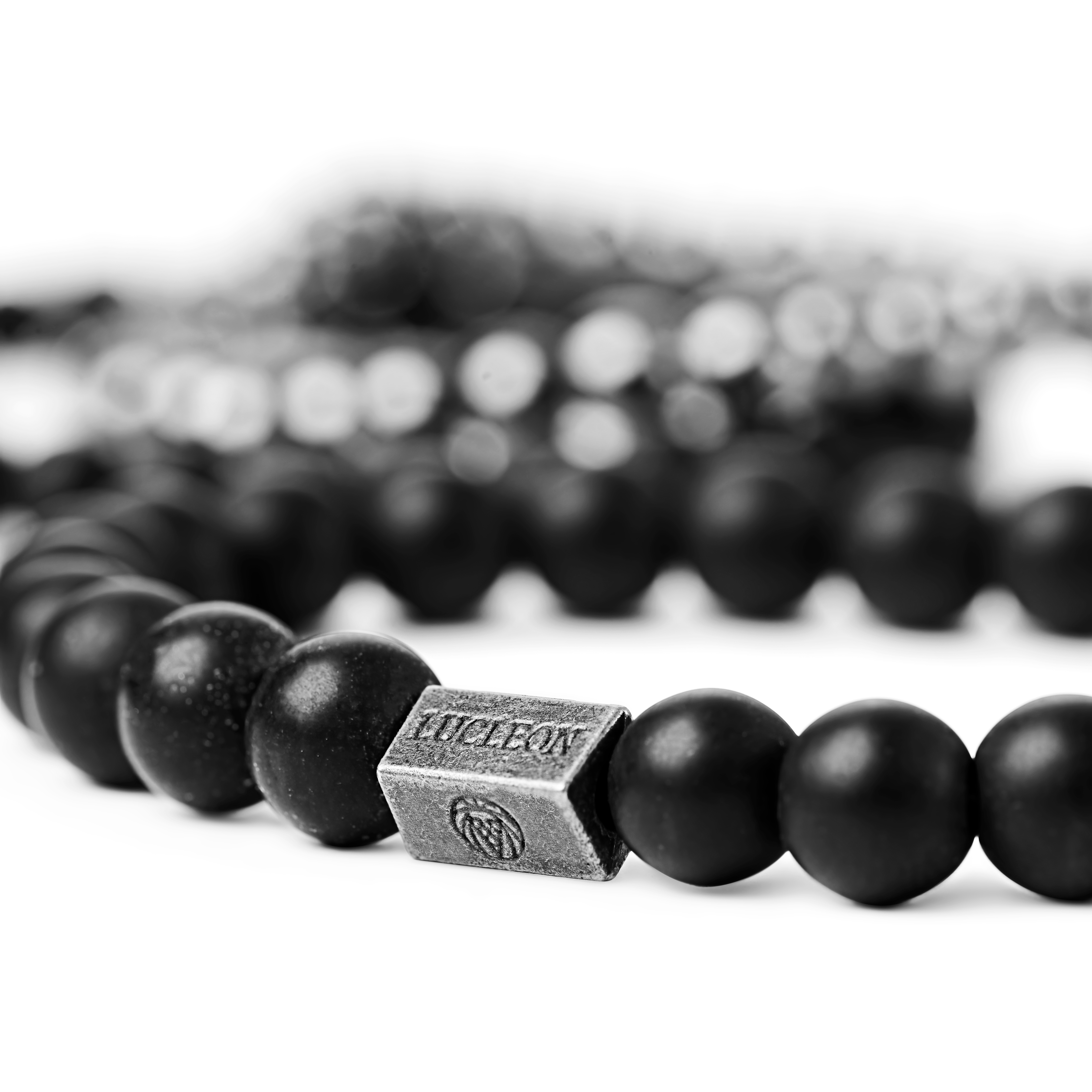 Matte Onyx and Hematite Bead Bracelet Set - 4