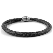 Svart Bolo Twisted Skinnarmbånd Svart Bolo Twisted Skinnarmbånd