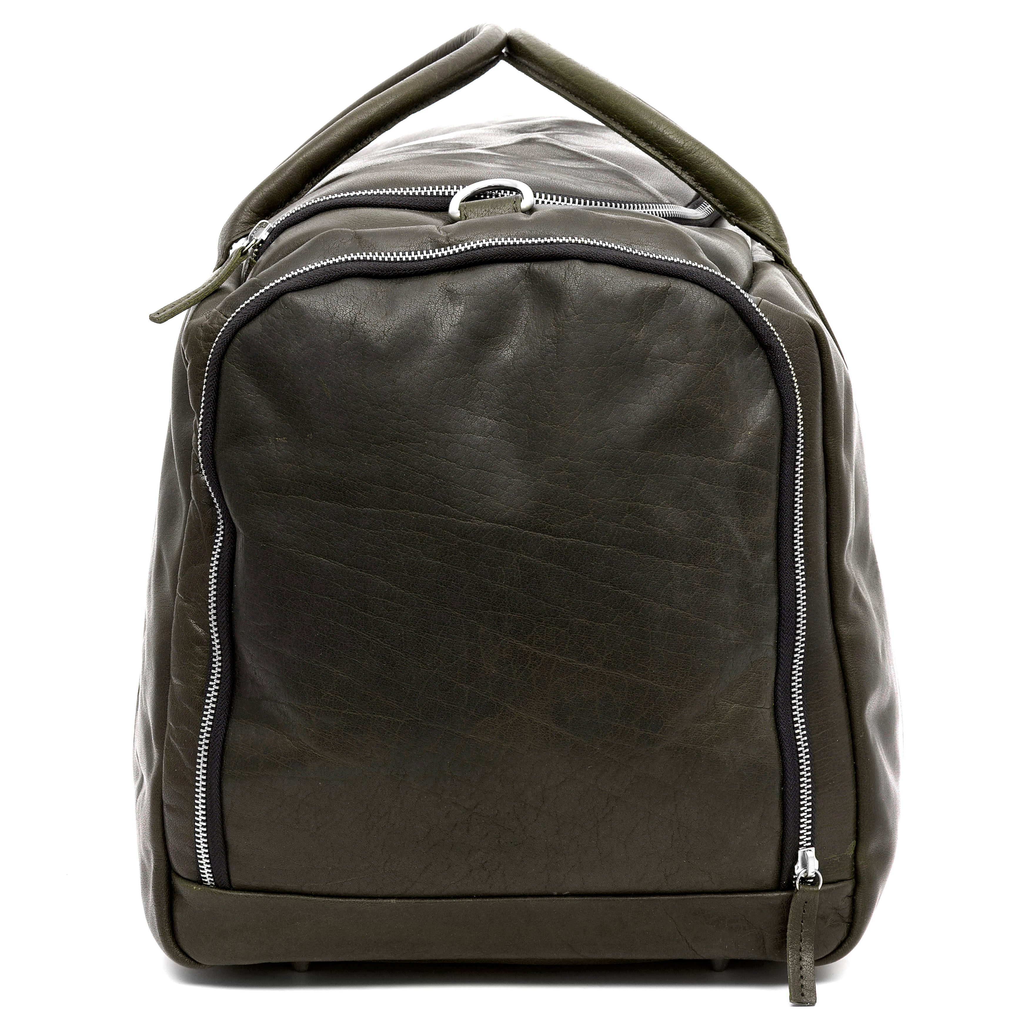 Montreal Large Olive Leather Duffel Bag - 4