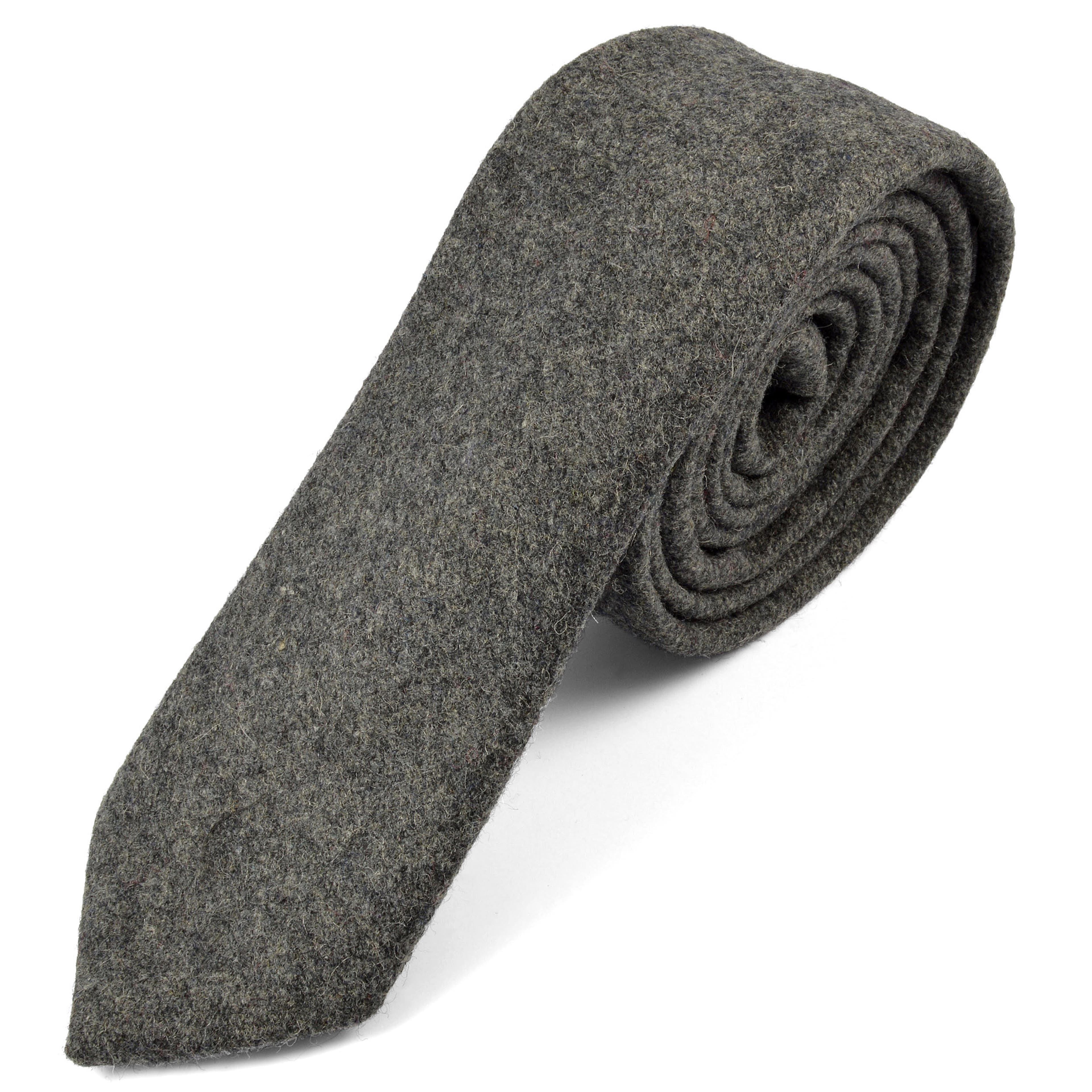 Raw Handmade Light Gray Wool Tie