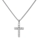 White Silver-Tone Zirconia Cross Necklace White Silver-Tone Zirconia Cross Necklace