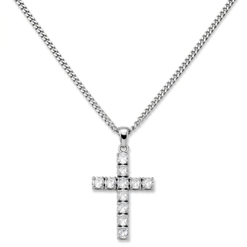 Prism | White Silver-Tone Zirconia Cross Necklace Prism | White Silver-Tone Zirconia Cross Necklace